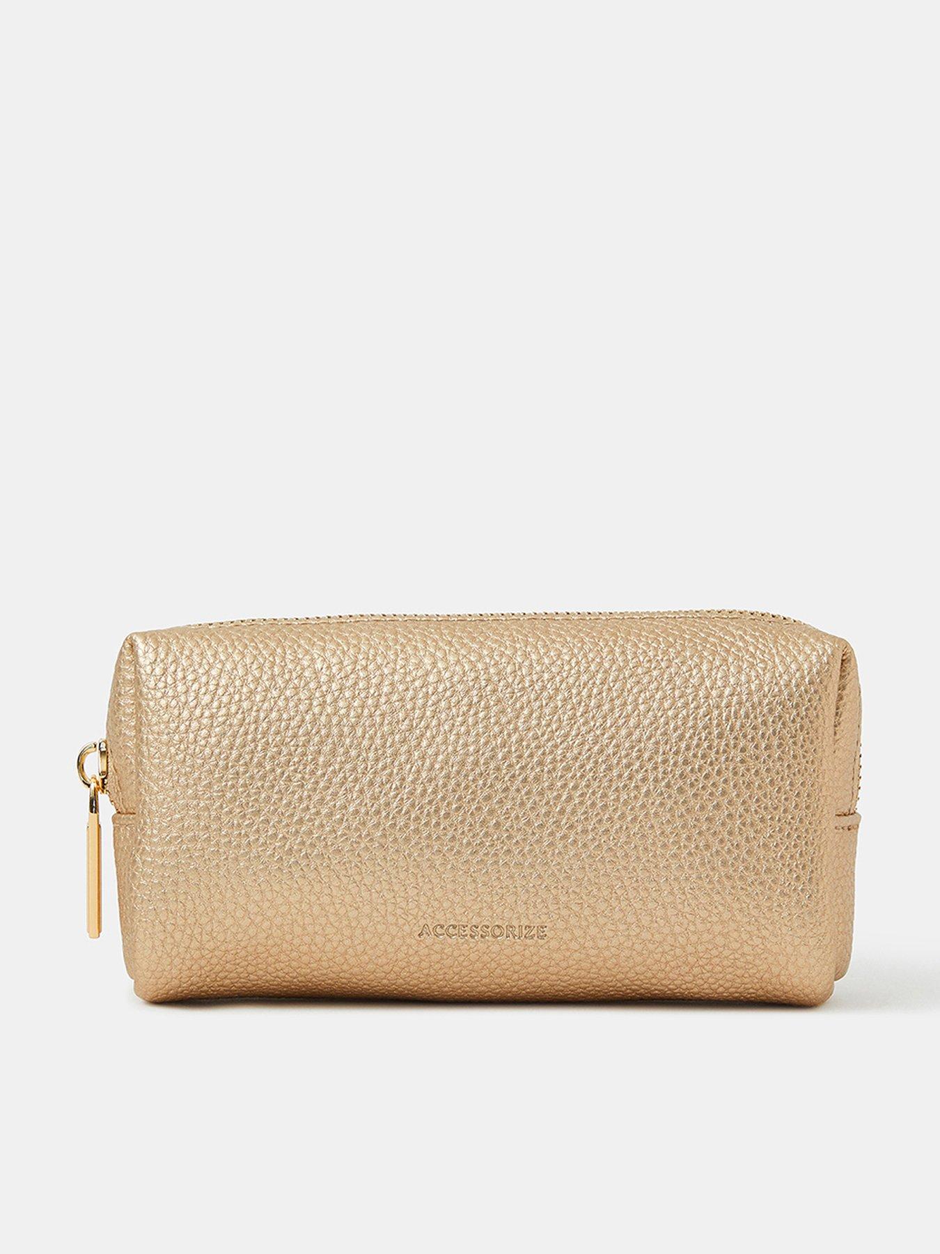 Image 1 of 3 of Accessorize Metallic Make Up Bag - Gold