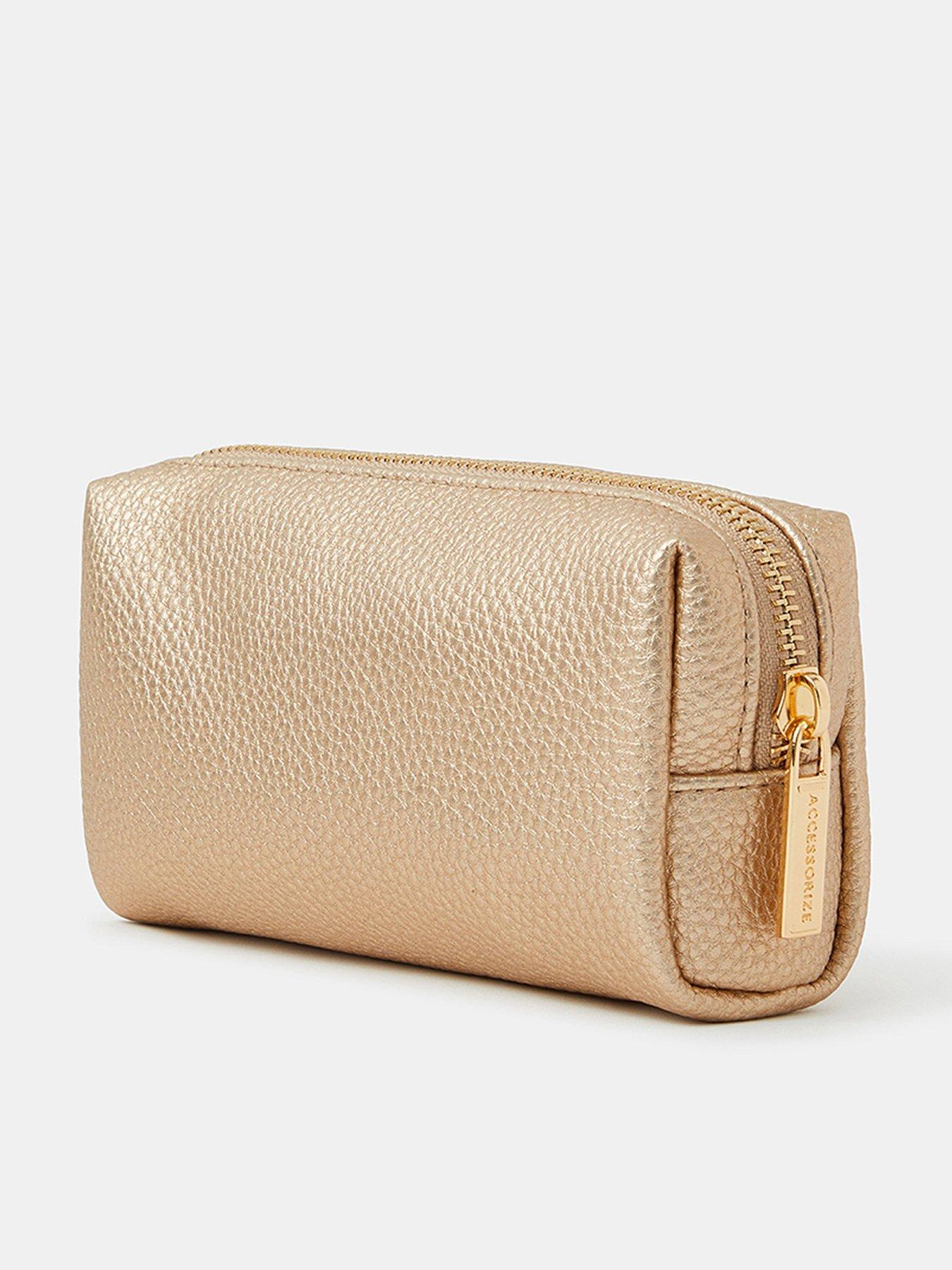 Image 2 of 3 of Accessorize Metallic Make Up Bag - Gold