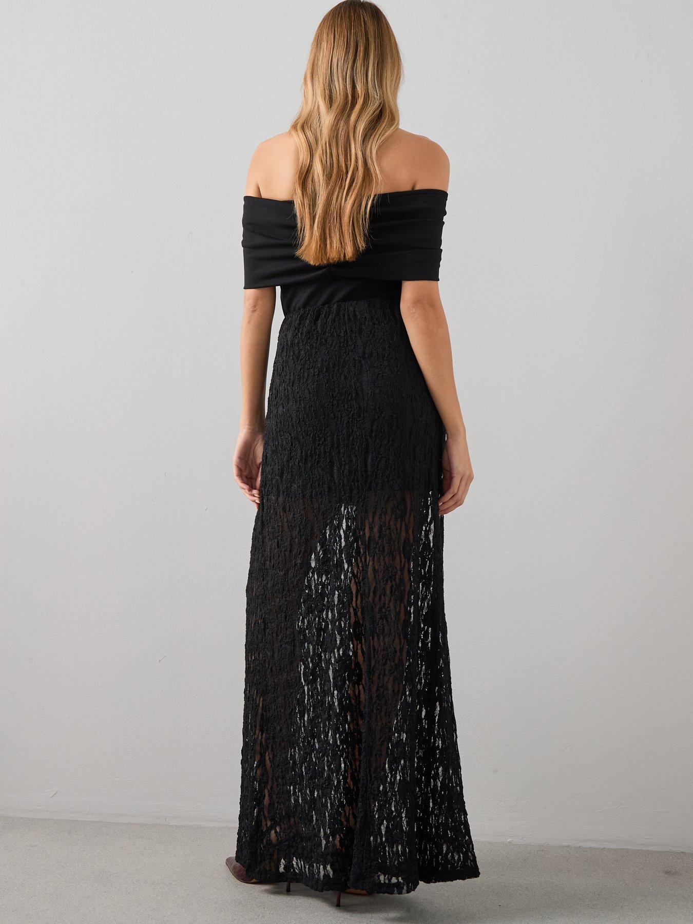 Image 2 of 7 of The Very Collection Lace Midaxi Skirt - Black
