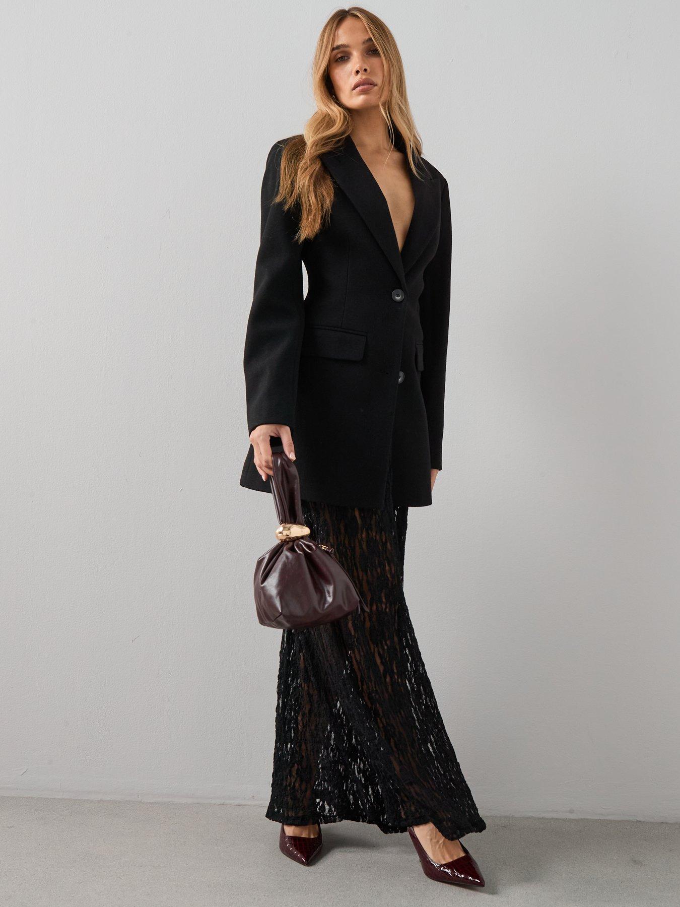 Image 4 of 7 of The Very Collection Lace Midaxi Skirt - Black