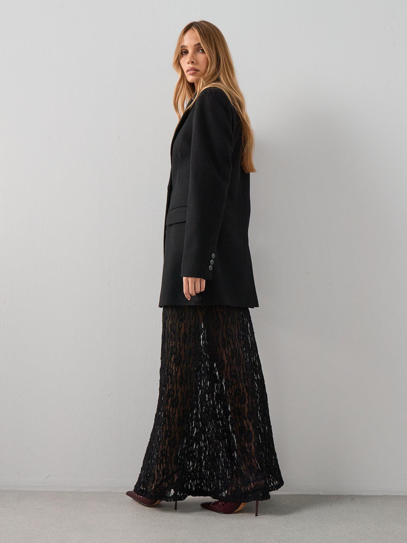 Image 6 of 7 of The Very Collection Lace Midaxi Skirt - Black