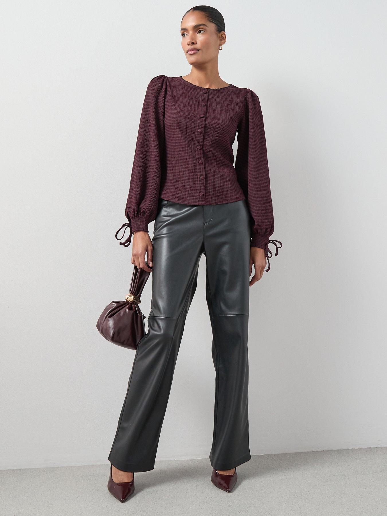 Image 6 of 7 of The Very Collection Gingham Check Lace Trim Top - Print