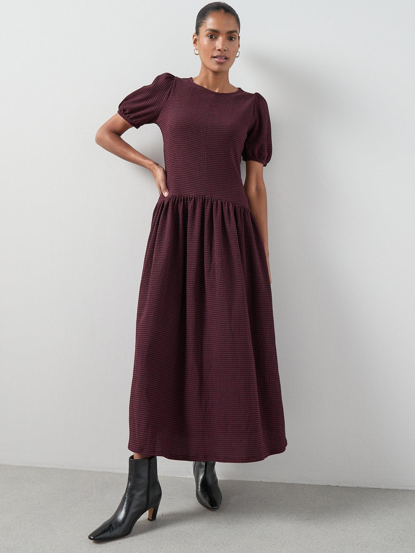 The Very Collection Gingham Check Waist Detail Midaxi Dress