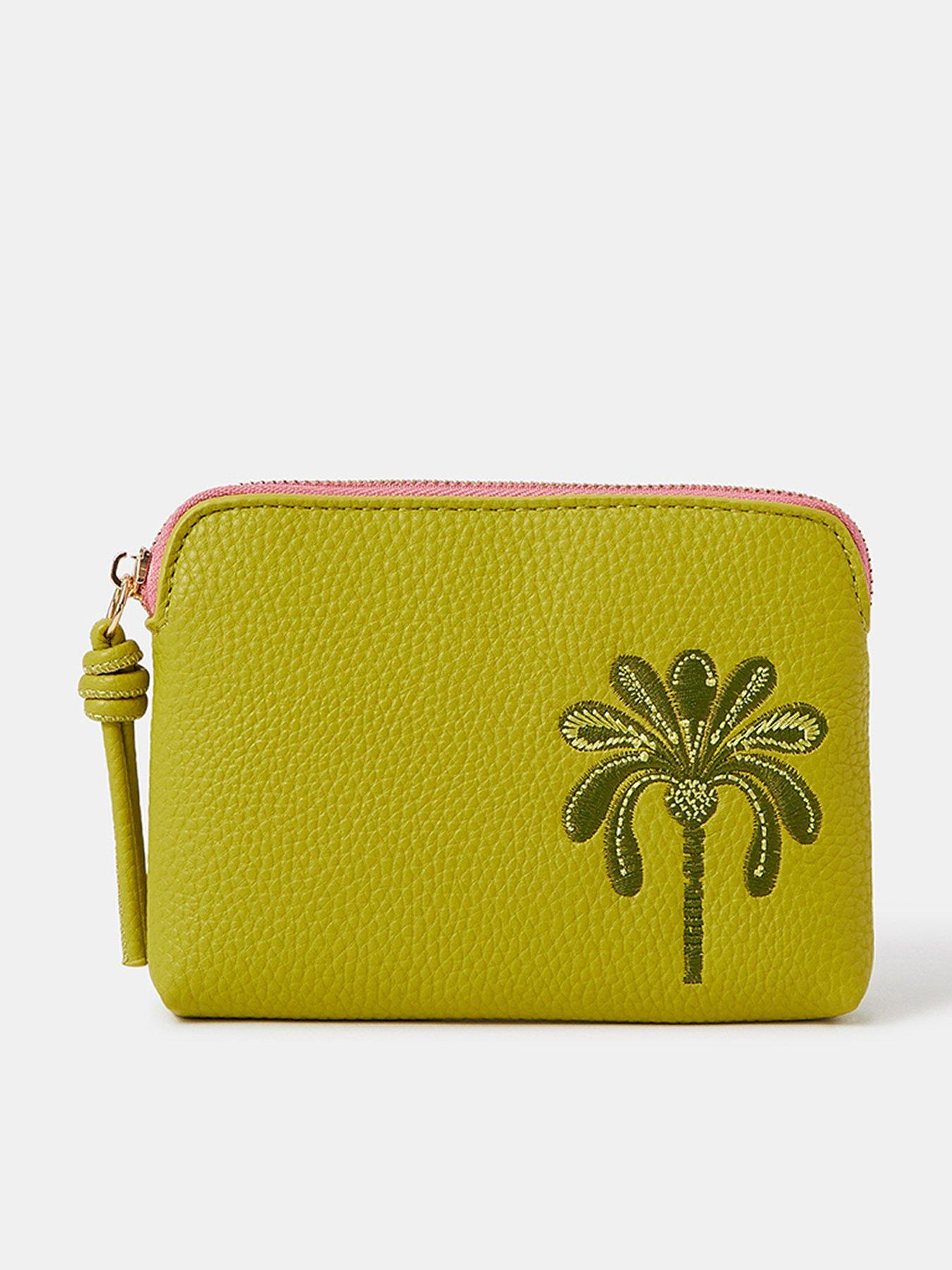 undefined Embroidered Palm Coin Purse - Green