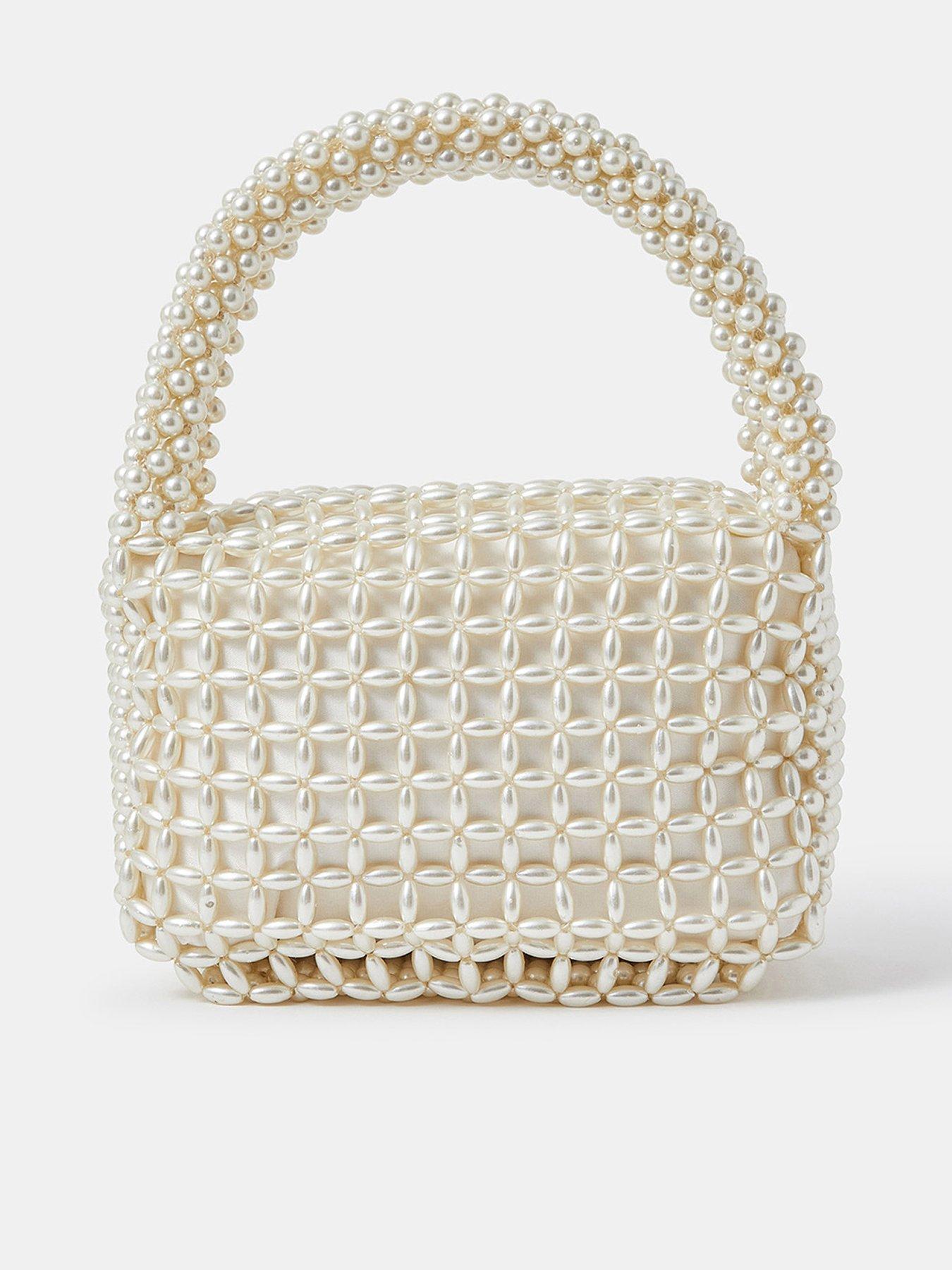 undefined Pearl Bridal Handbag - Cream