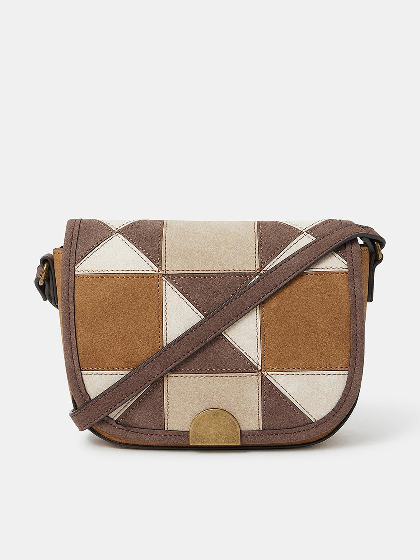 undefined Patchwork Crossbody Bag - Light Brown