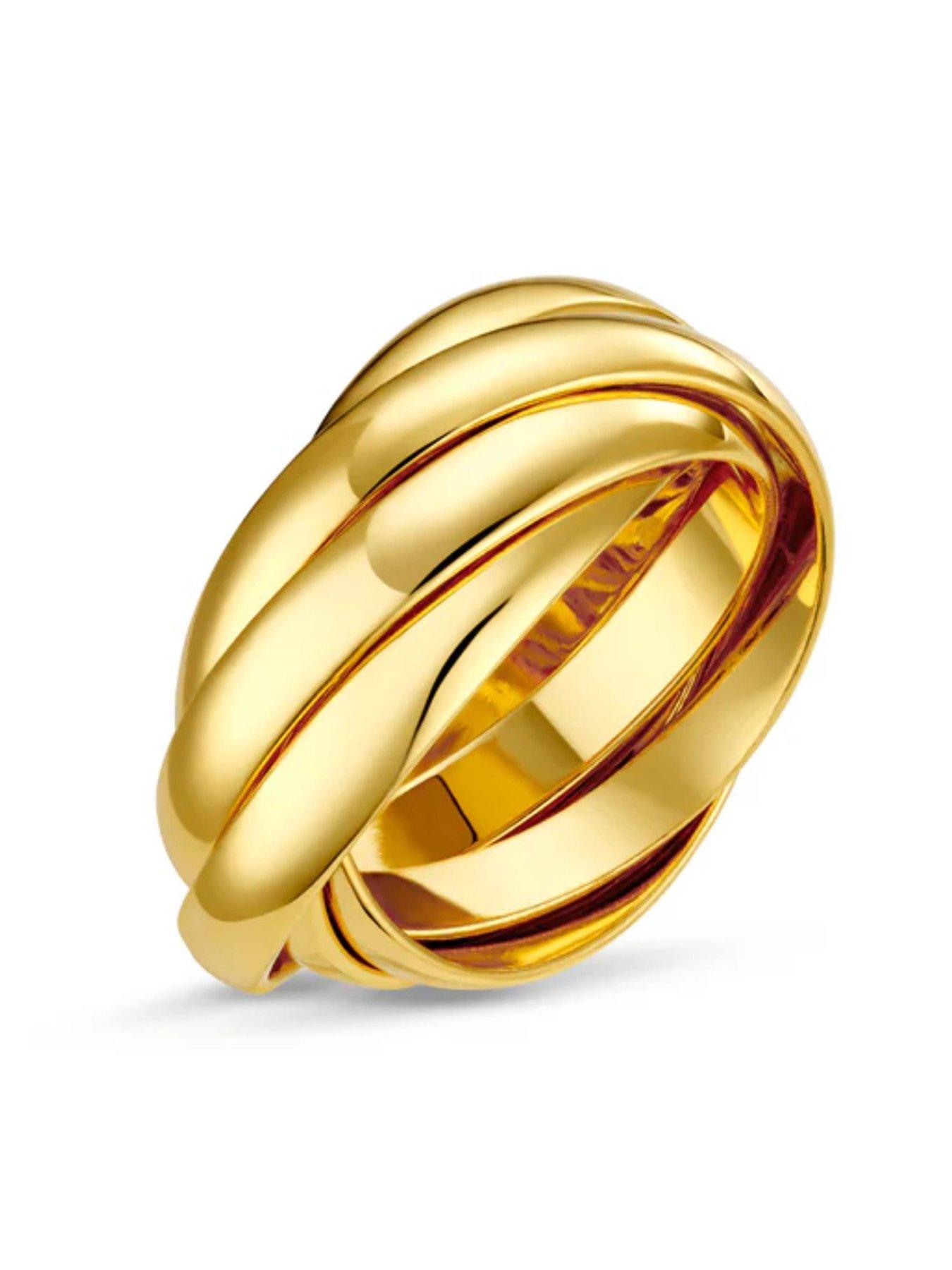 Orelia Interlocking Russian Rings - Gold