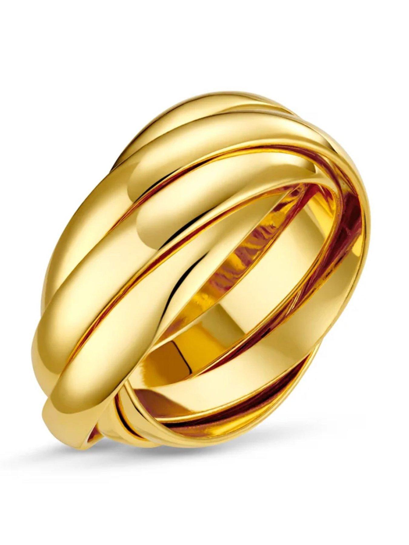 Orelia Interlocking Russian Rings - Gold