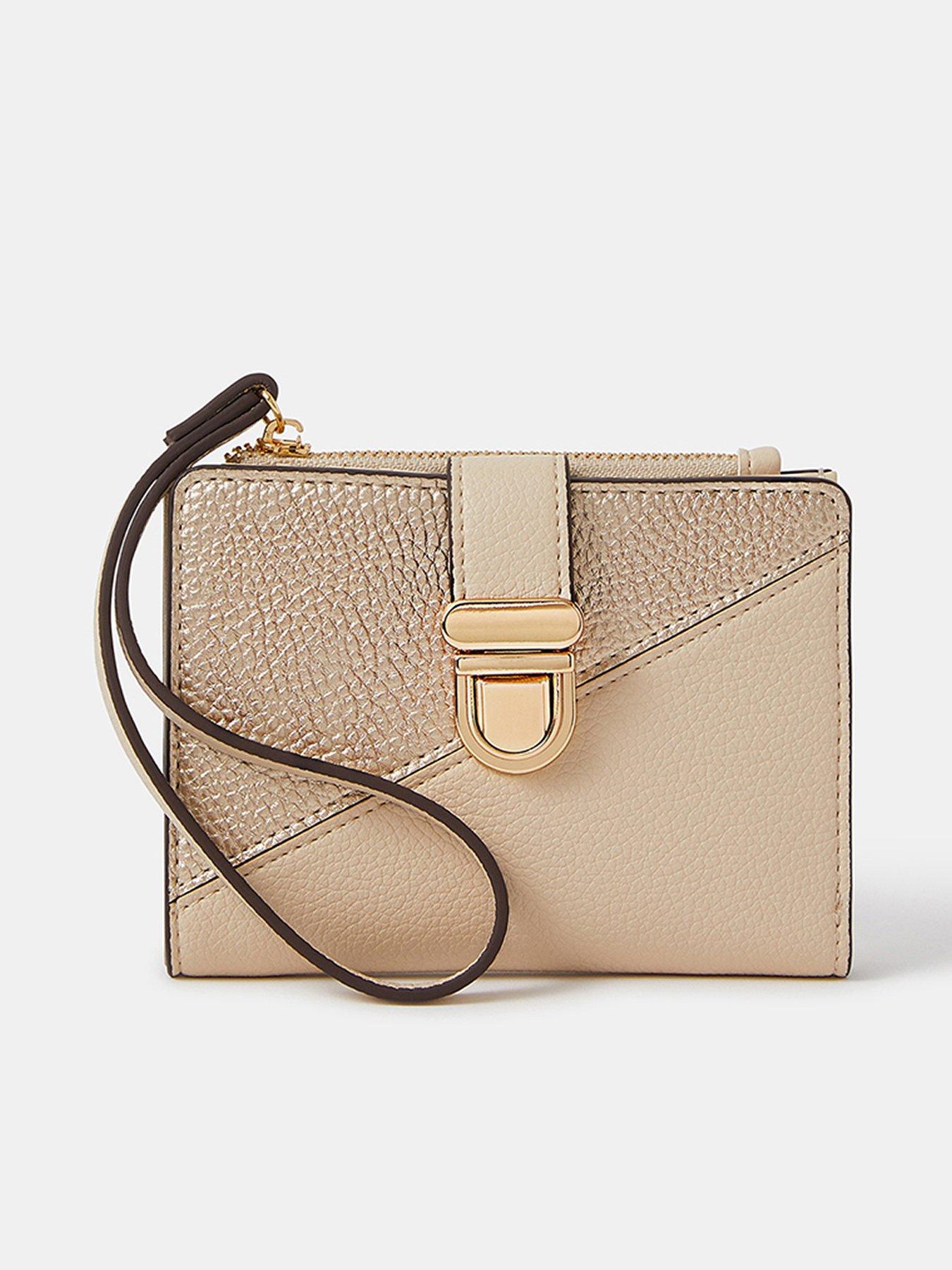 undefined Wrist Strap Push Lock Purse - Gold