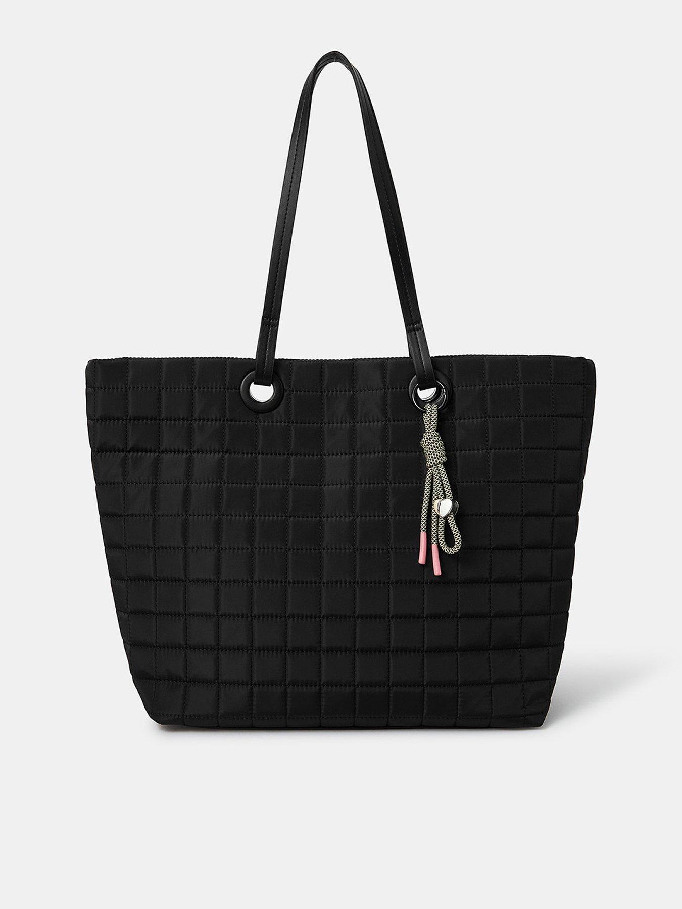undefined Quilted Nylon Tote Bag - Black