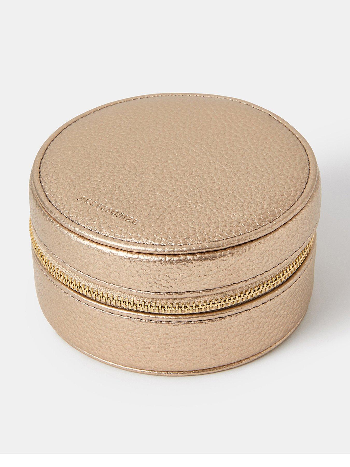 undefined Round Metallic Jewellery Box - Gold