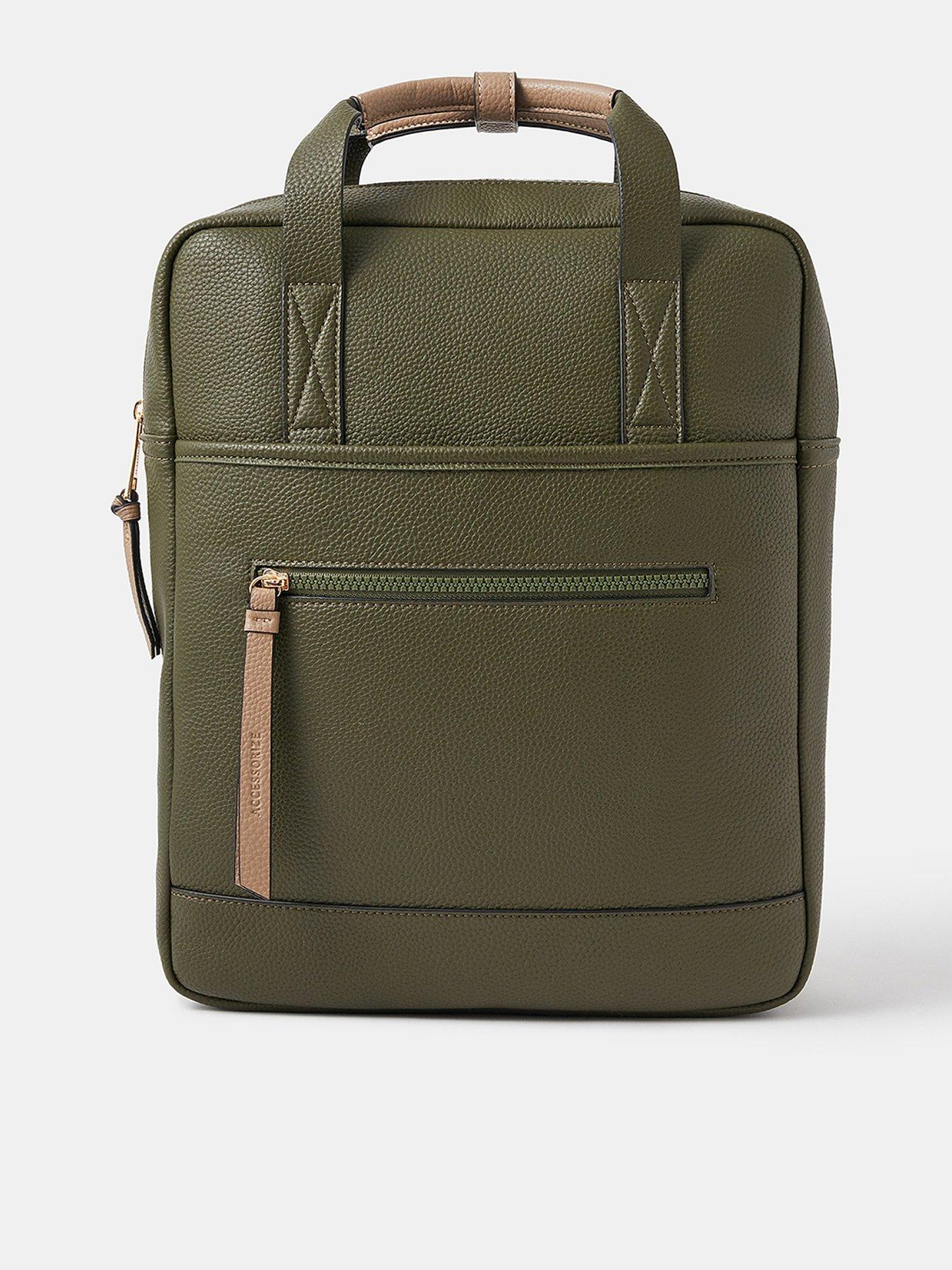 undefined Pocket Top Handle Backpack - Khaki