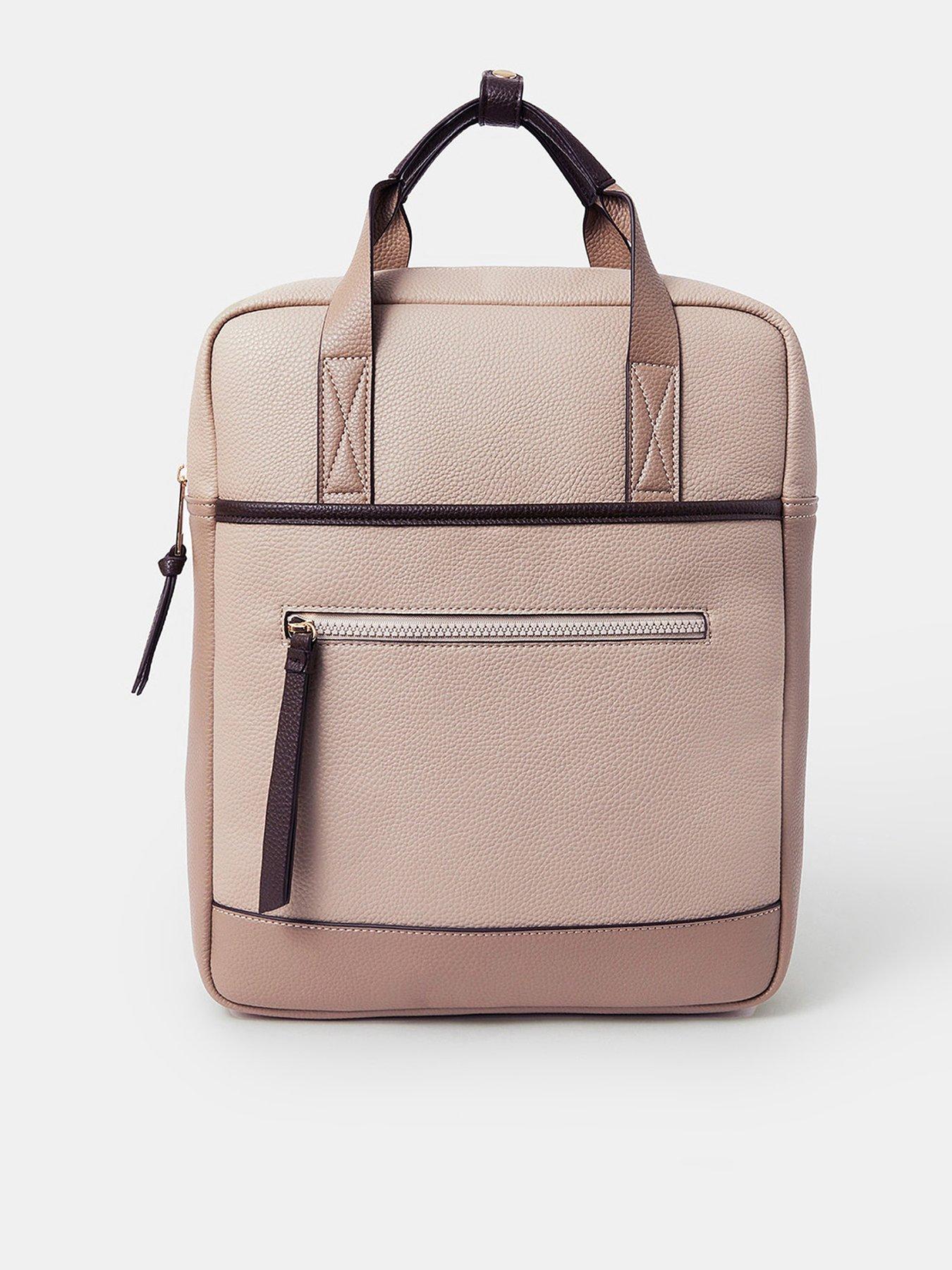 undefined Pocket Top Handle Backpack - Brown