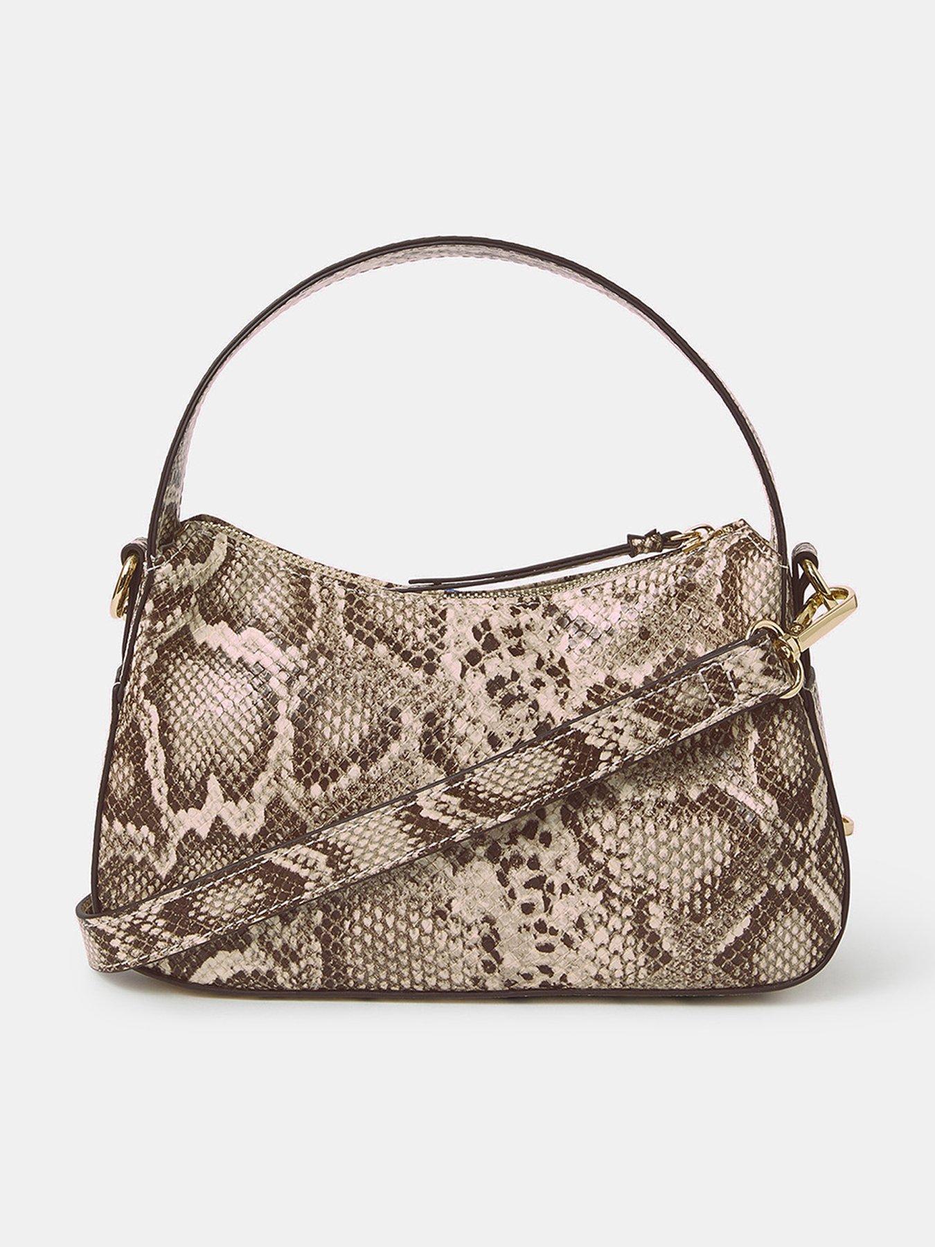 undefined Mini Faux Snakeskin Handbag - Multi