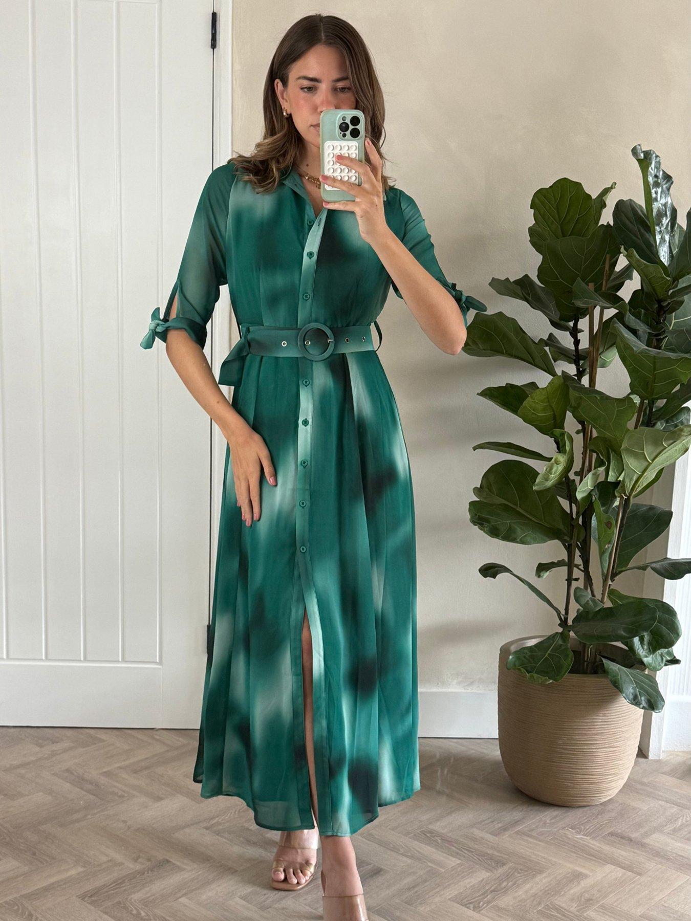 undefined Chiffon Daphne Dress - Blue