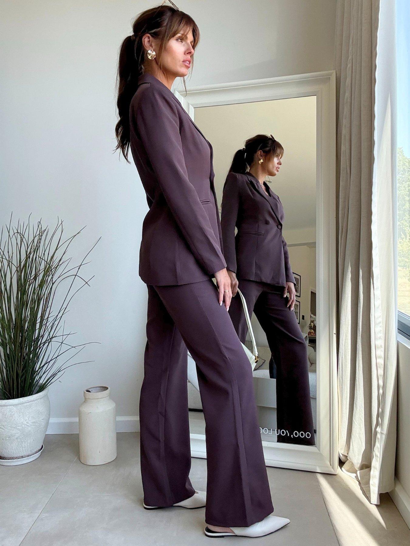 Image 3 of 4 of Style Cheat Double Breasted Blazer - Brown