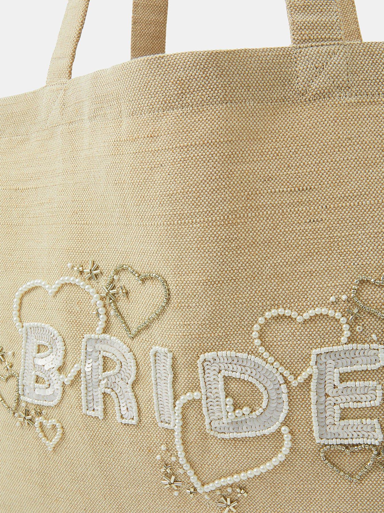 Image 3 of 4 of Accessorize Bride Canvas Shopper Bag - Cream