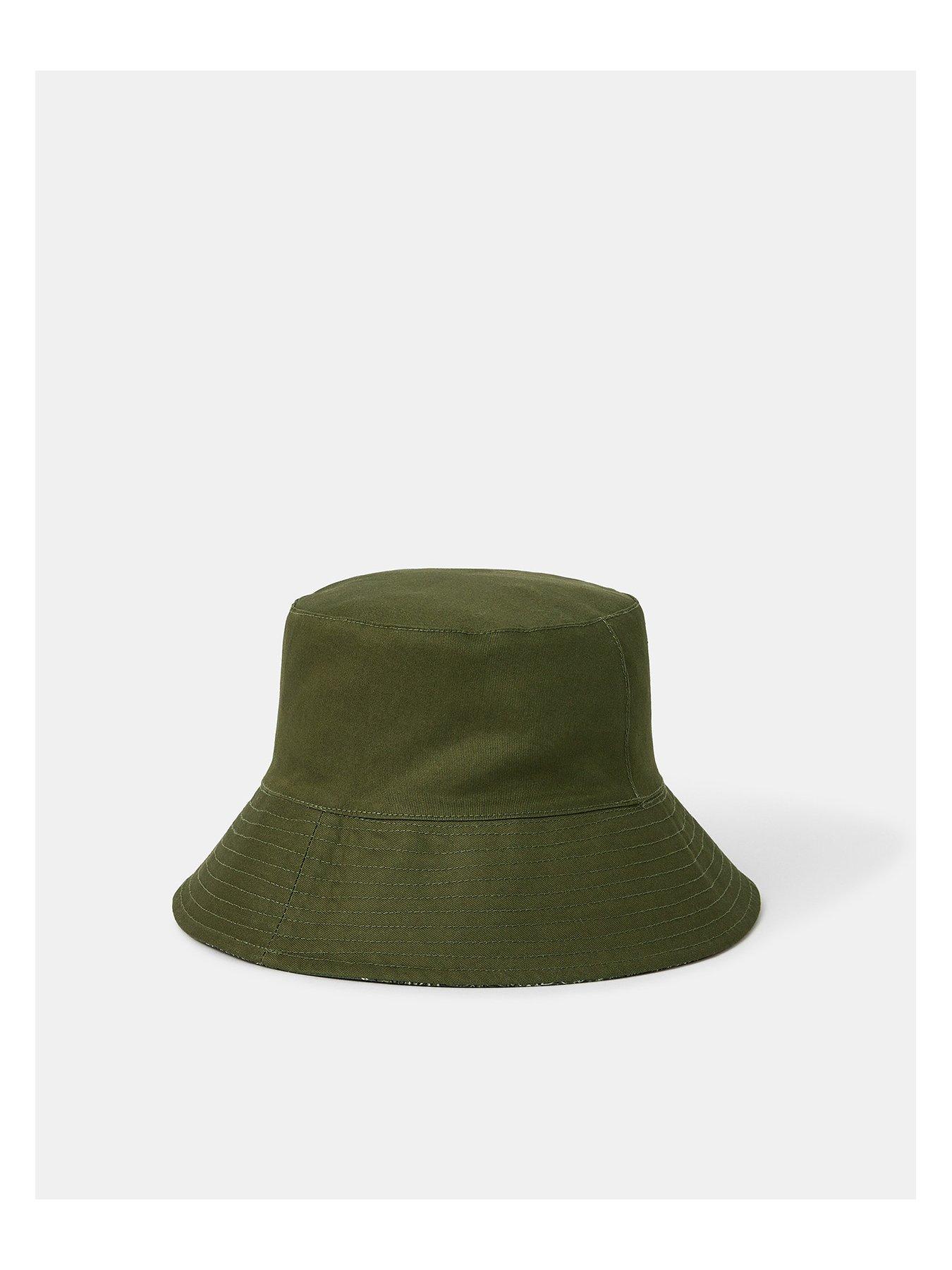 Image 3 of 4 of Accessorize Reversible Bandana Print Bucket Hat - Khaki