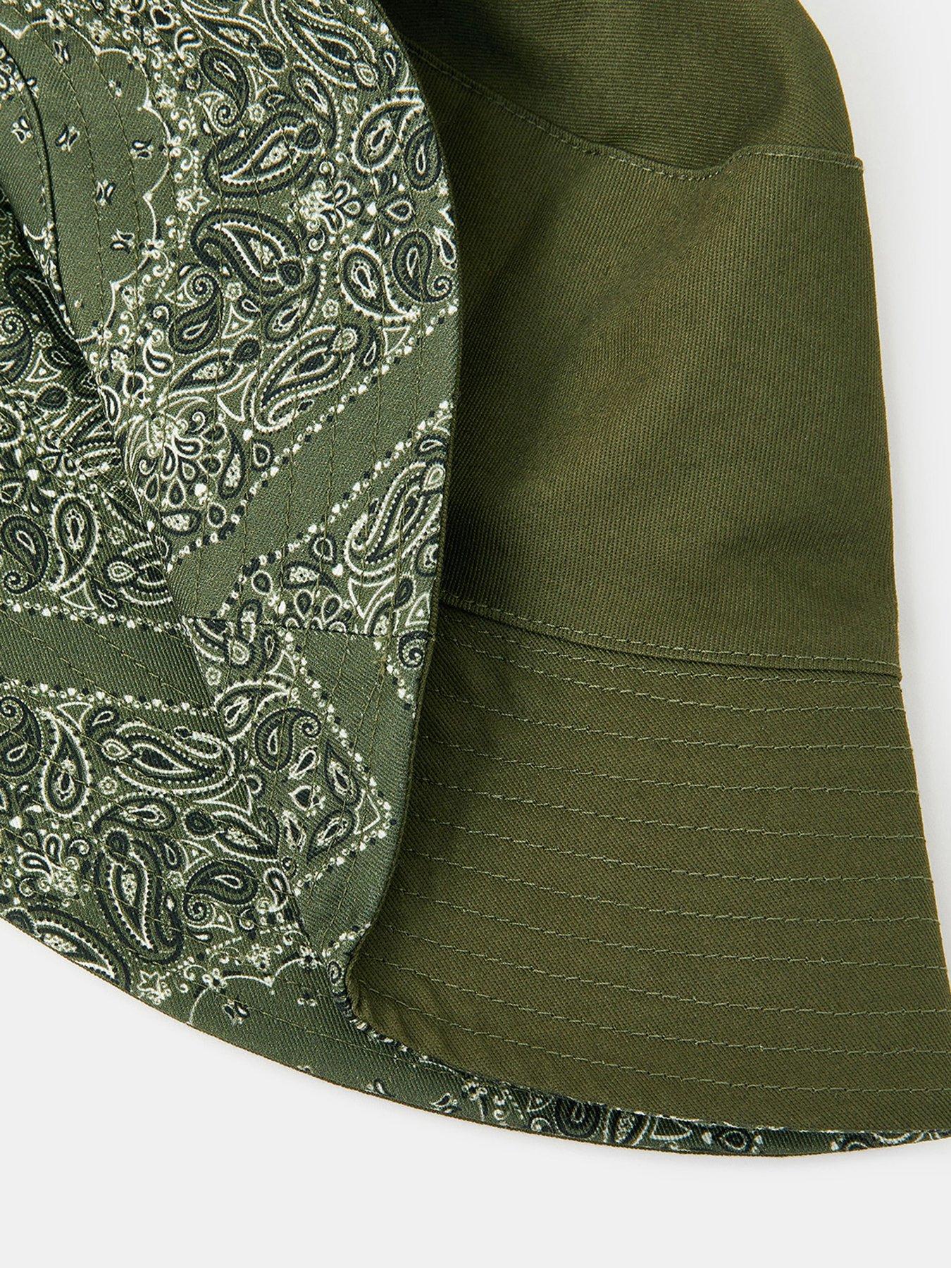 Image 4 of 4 of Accessorize Reversible Bandana Print Bucket Hat - Khaki