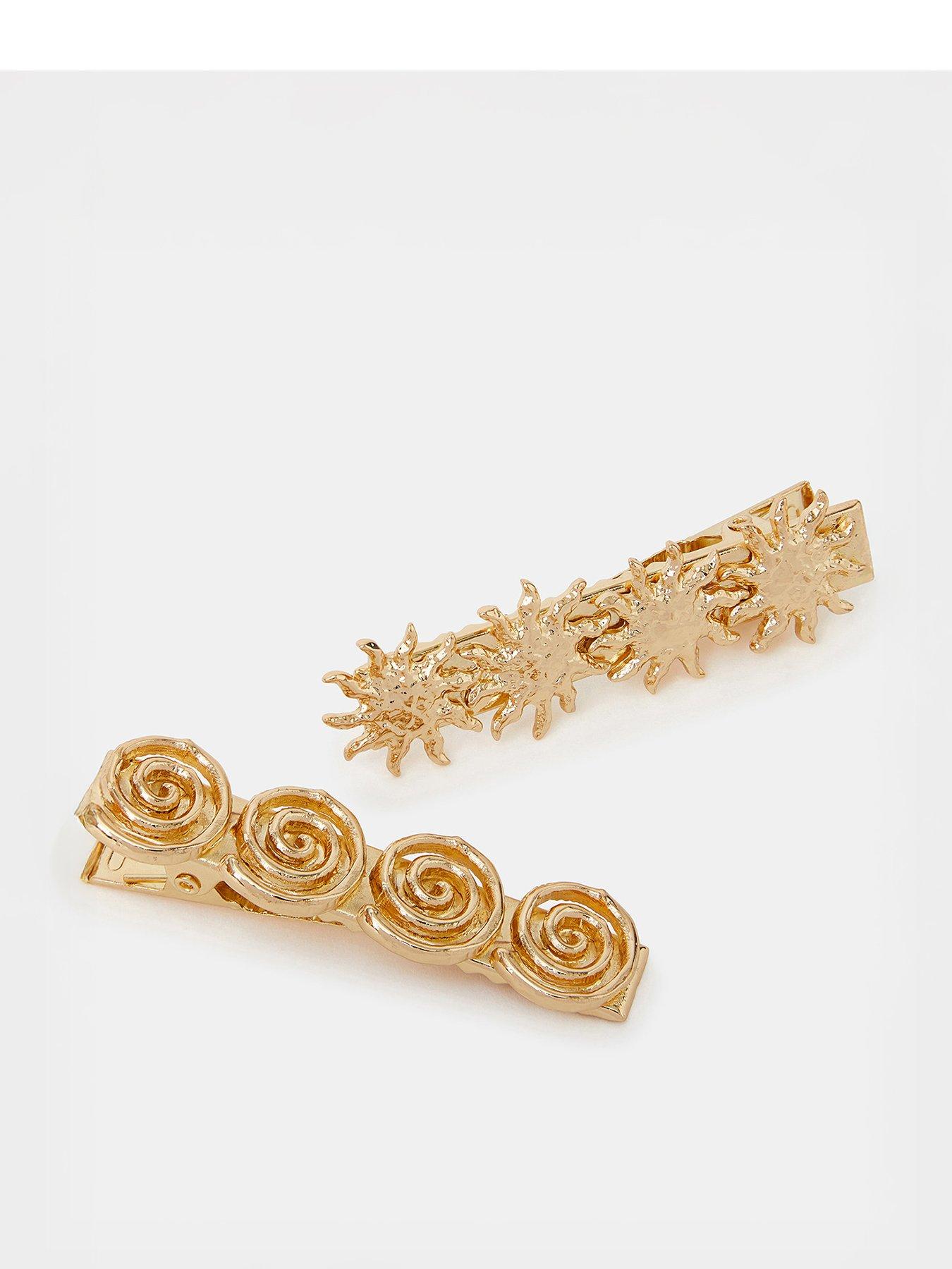 undefined 2-pack Soleil Metal Hair Clips - Gold