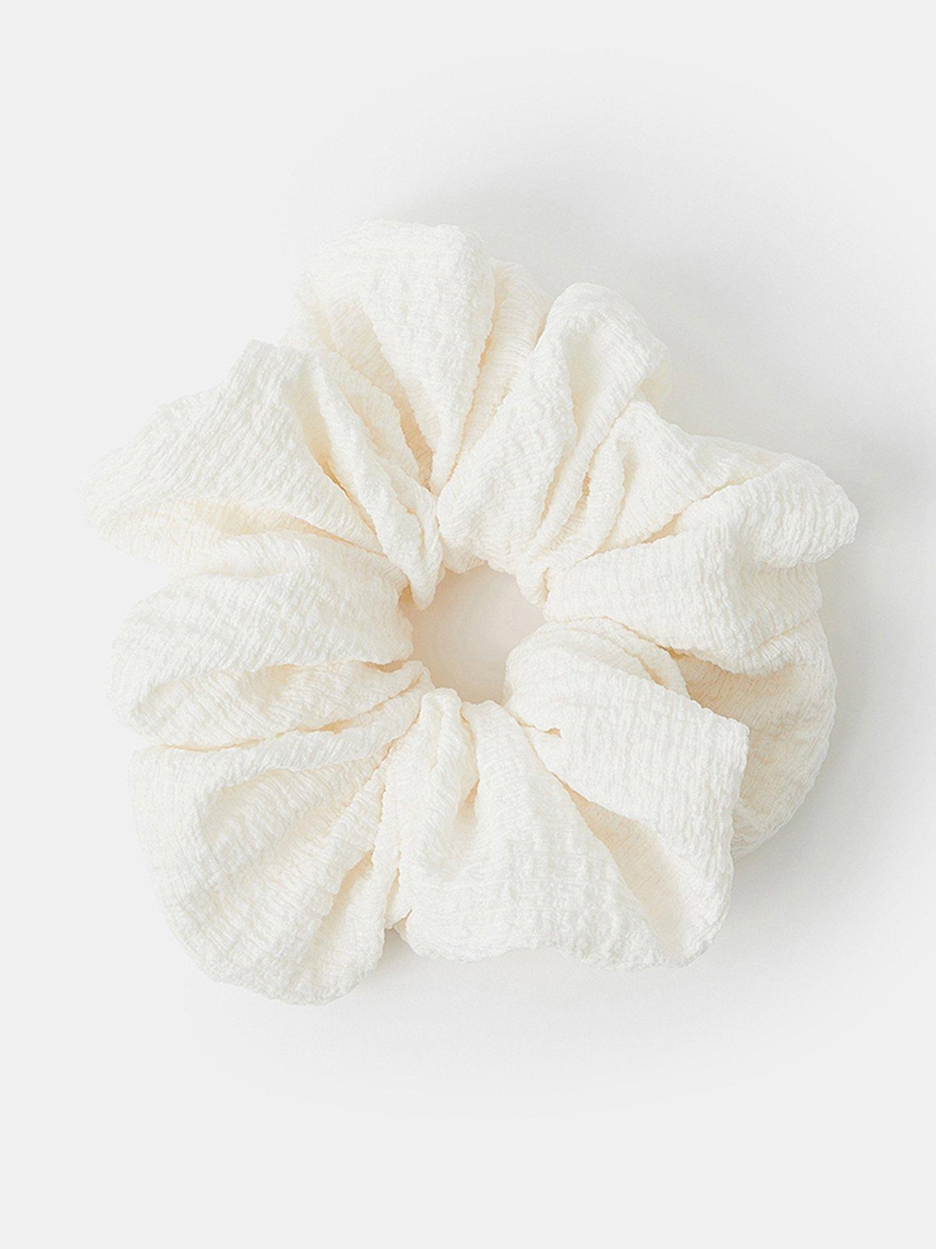 undefined Oversized Texture Hair Scrunchie - Cream