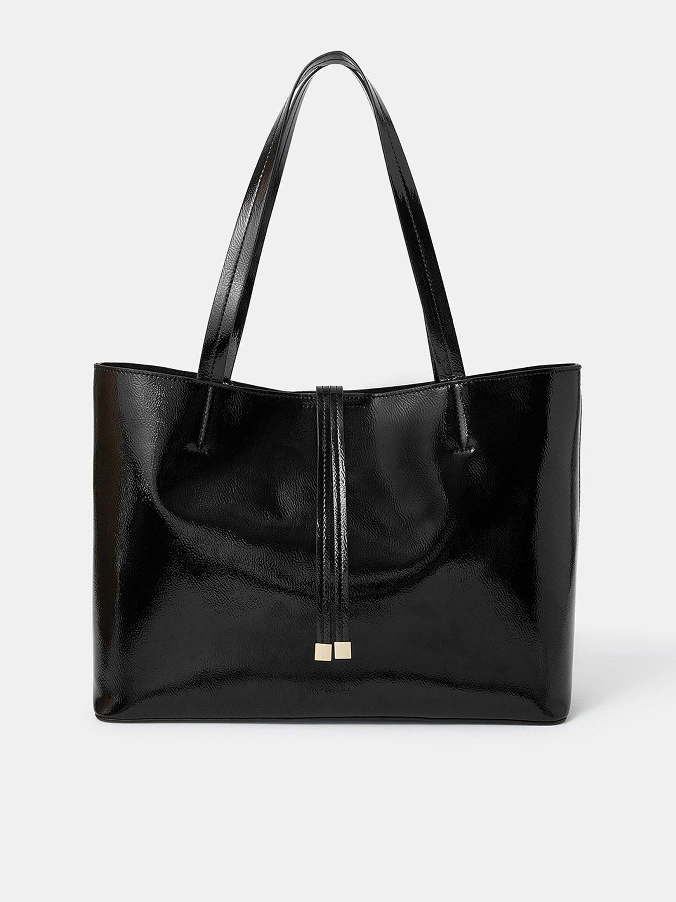 undefined Patent Tote Bag - Black