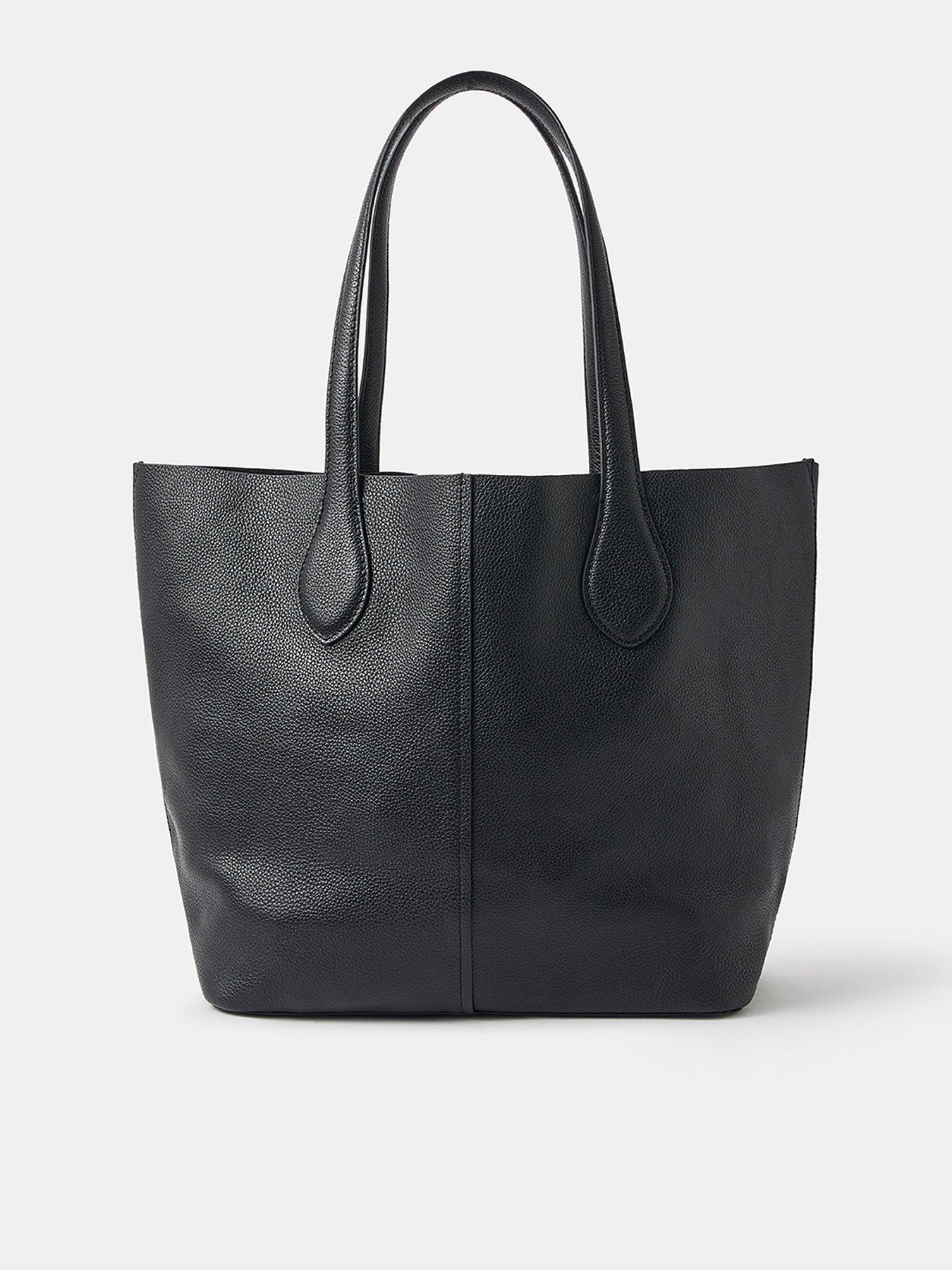 undefined Leather Tote Bag - Black