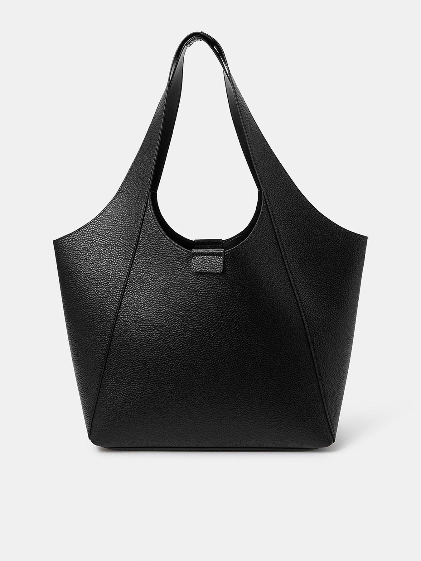 undefined Faux Leather Shoulder Bag - Black