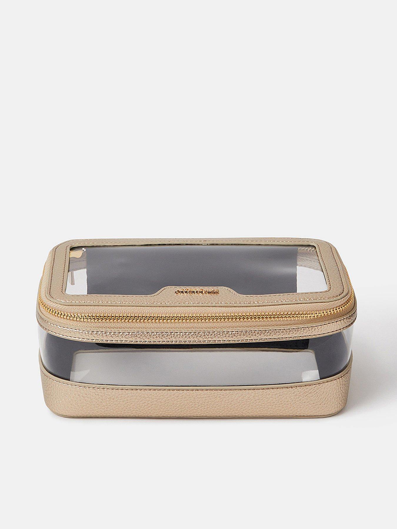 undefined Clear Make Up Bag - Gold