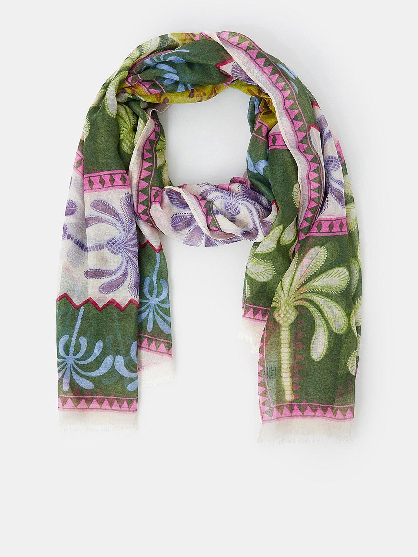 undefined Lightweight Palm Print Scarf - Green