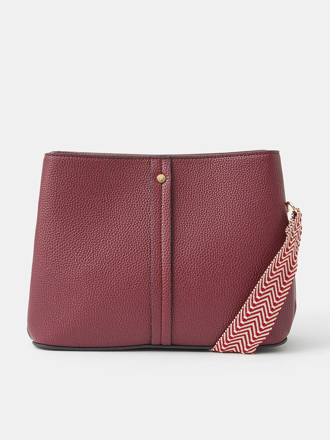 Image 1 of 4 of Accessorize Webbing Strap Crossbody Bag - Red
