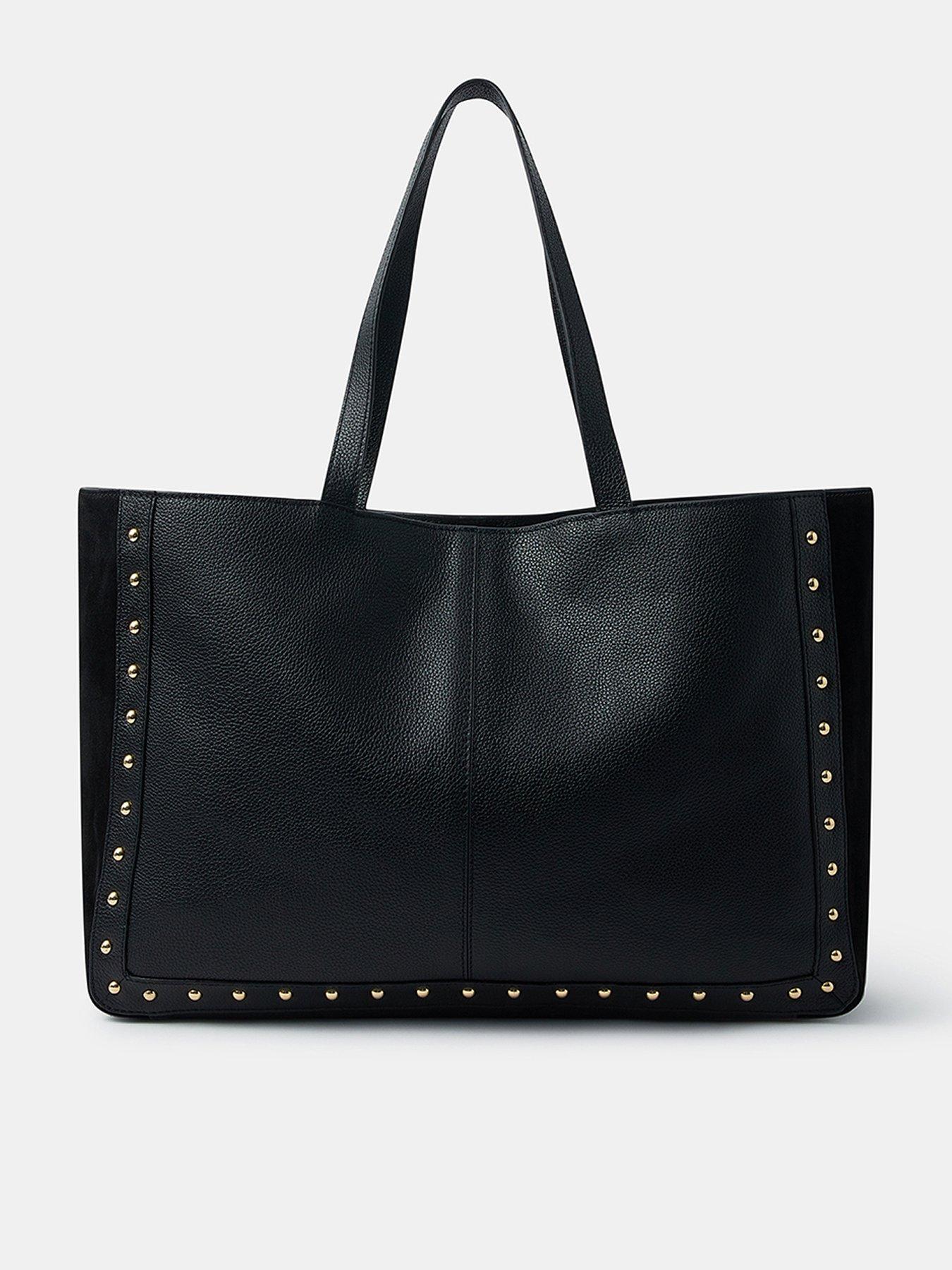 undefined Stud Leather Shopper Bag - Black