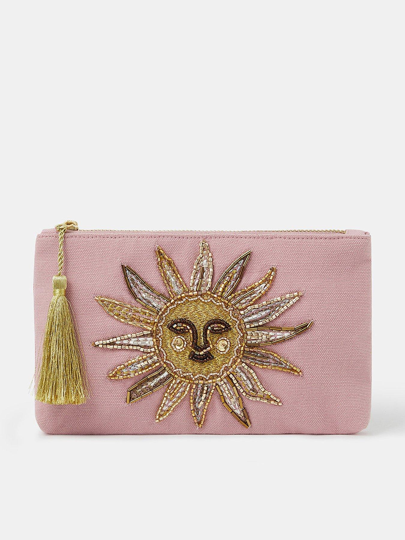 undefined Sun Embellished Zip Pouch - Pink