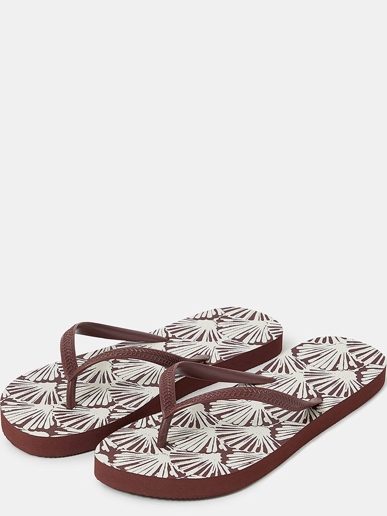 Accessorize Shell Print Flip Flops - Brown | Very