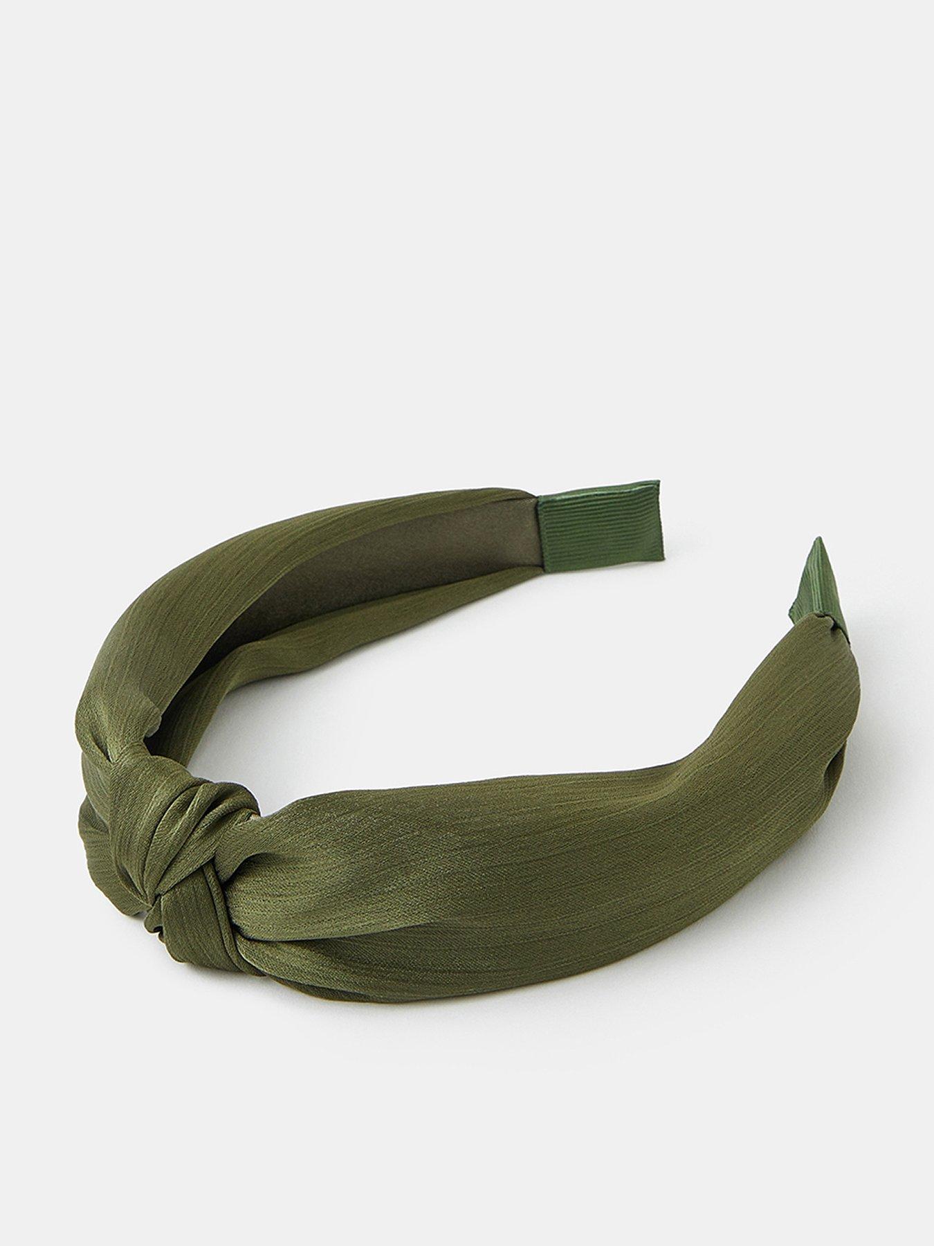 undefined Satin Knot Headband - Khaki
