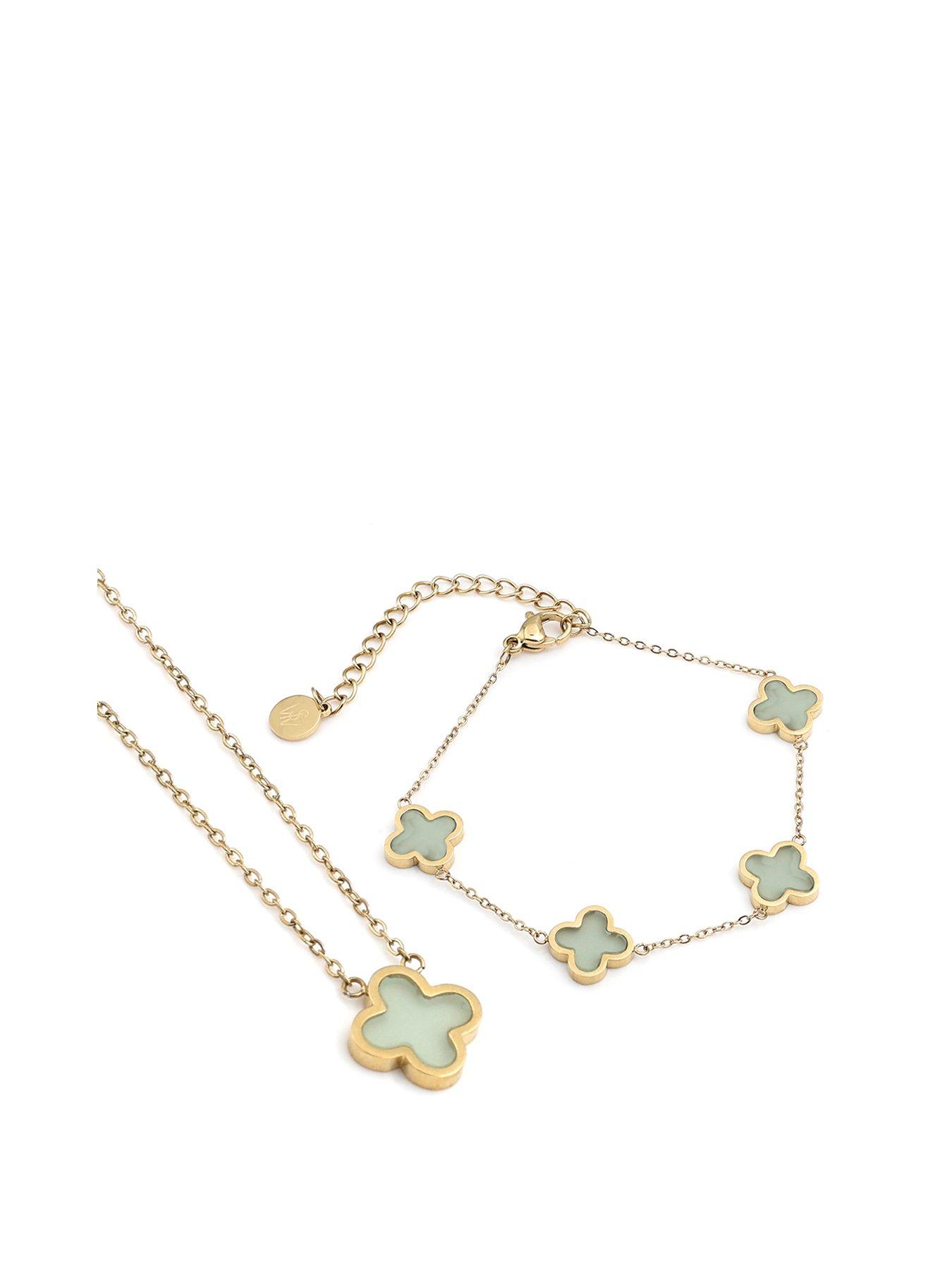 undefined Crystal Clover Jade Gift Set - Gold