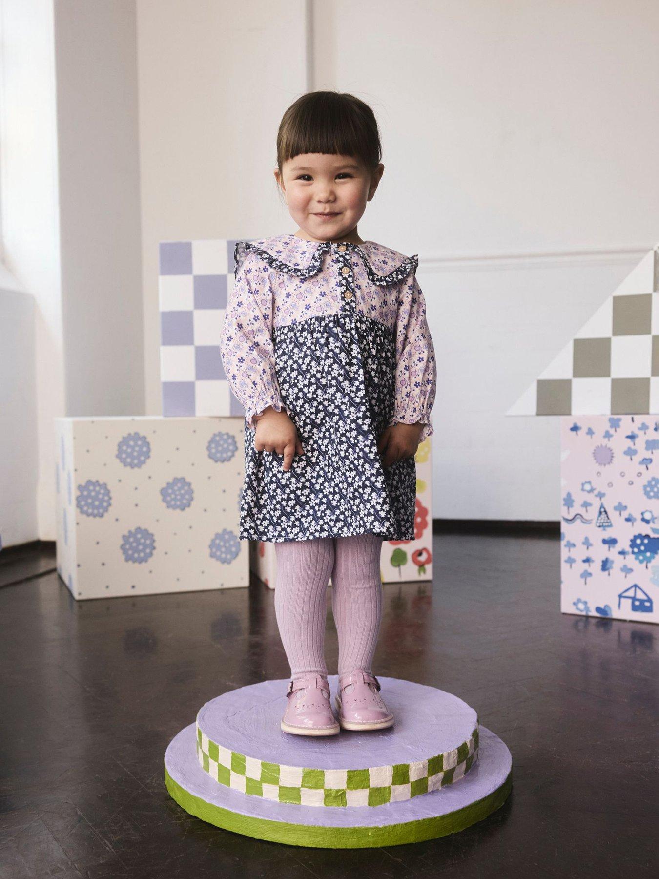 Cath Kidston Younger Girls Ditsy Long Sleeve Collar Dress - Blue | Very