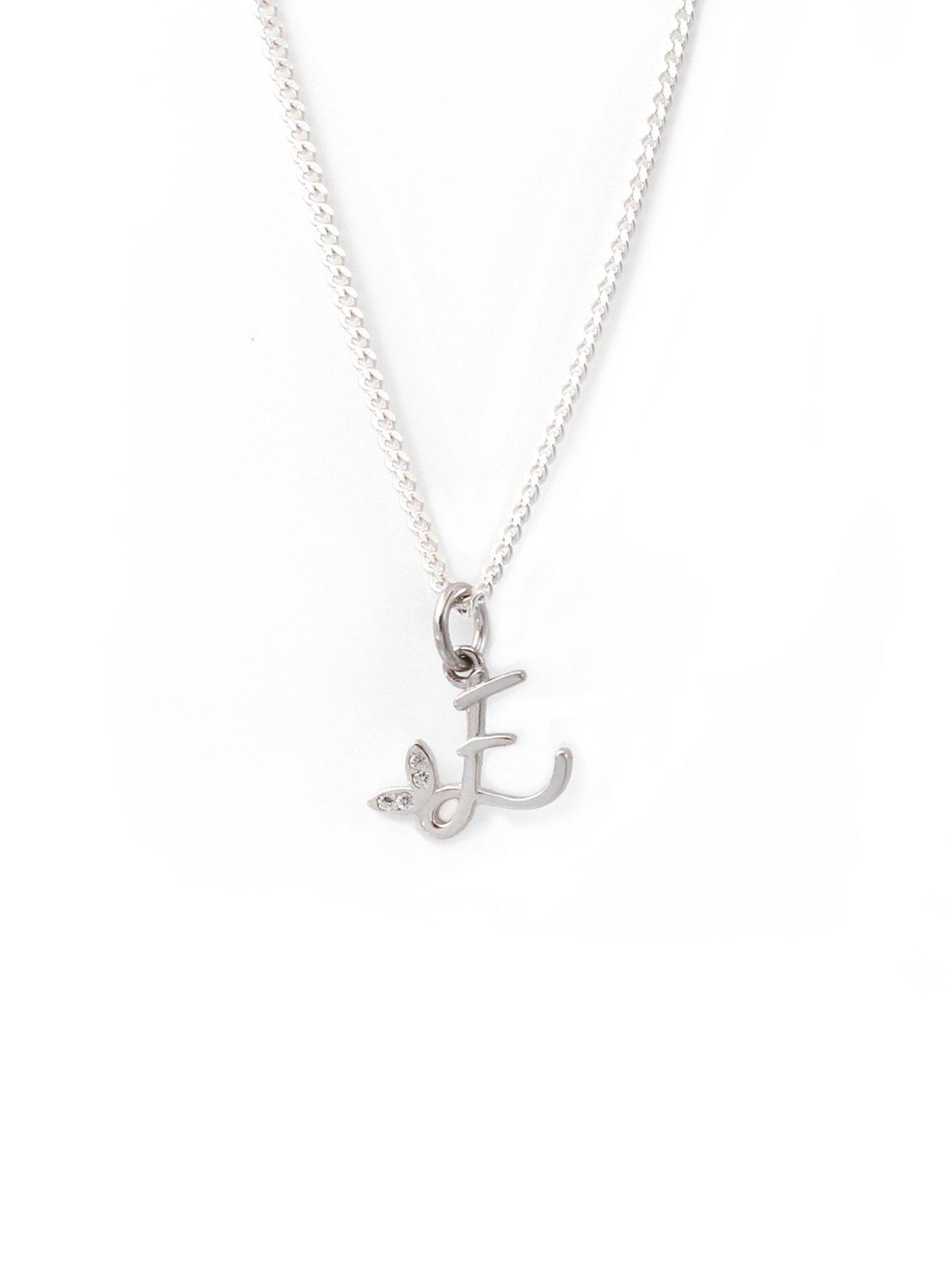 Image 2 of 3 of Say It With Dainty Winged Initial Charm Necklace - Sterling Silver A-Z - M