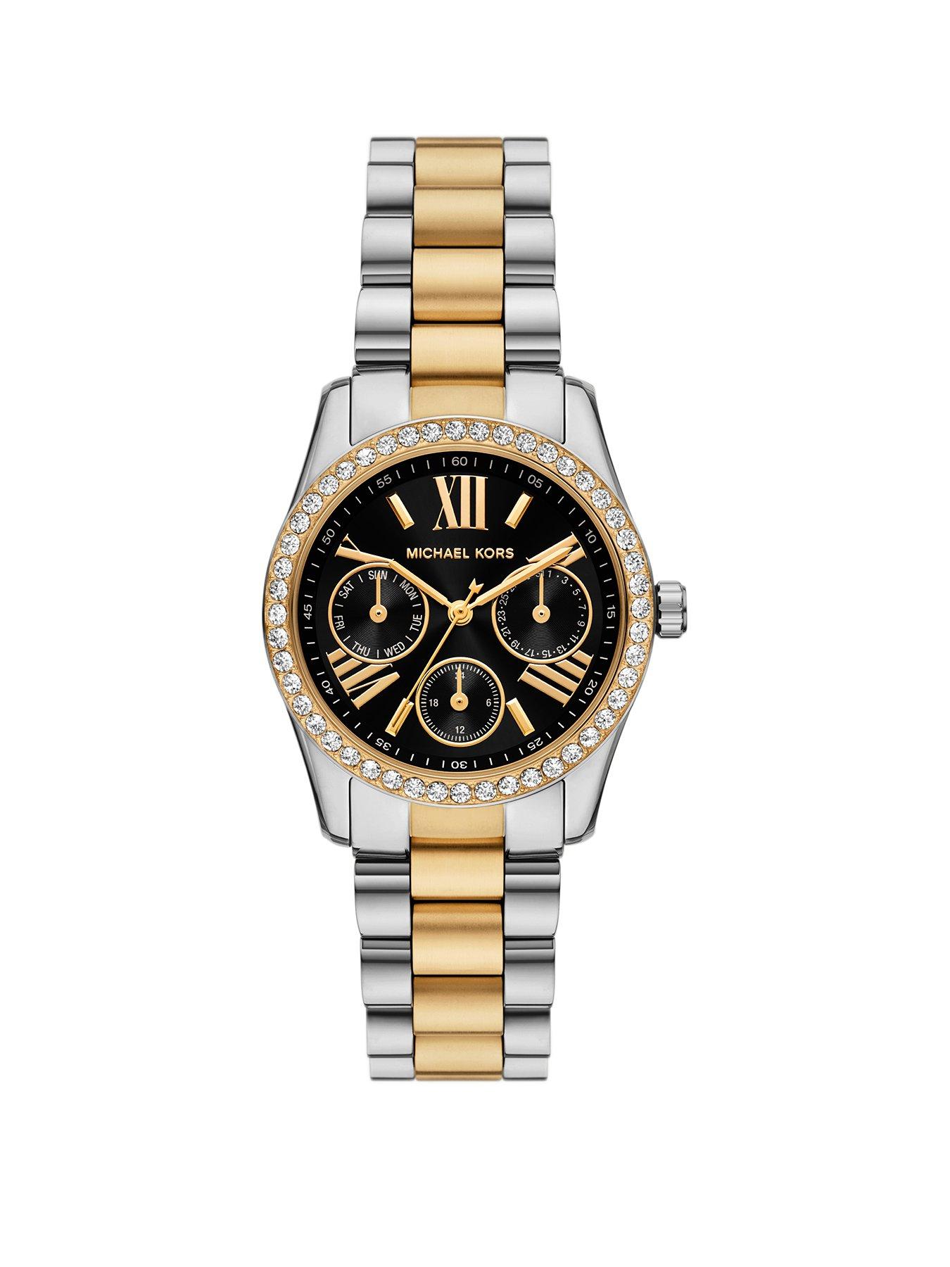 Michael Kors Women's Lexington Lux Multifunction Two-Tone Stainless Steel Watch, MK4925