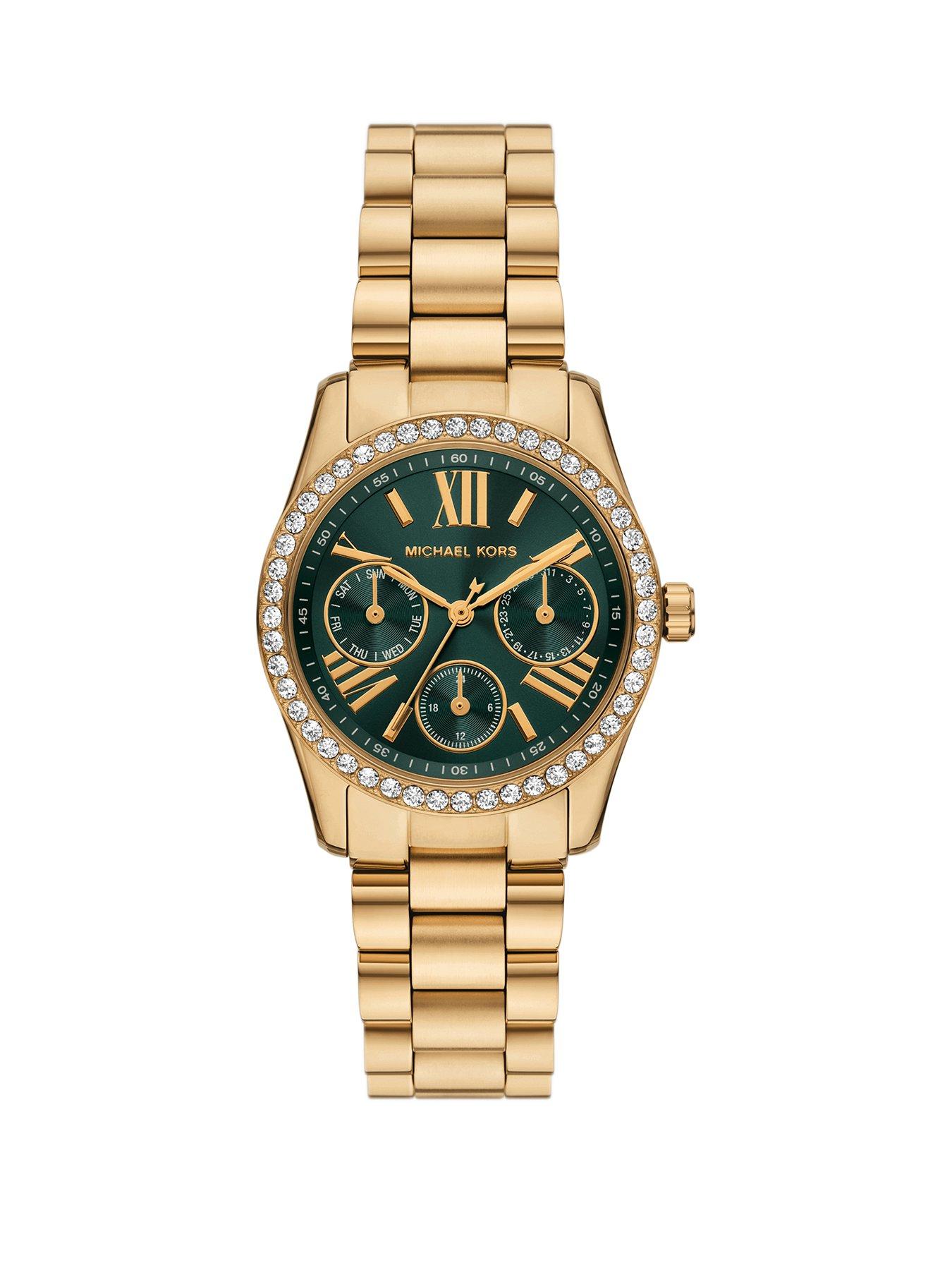 Michael Kors Women's Lexington Lux Multifunction Gold-Tone Stainless Steel Watch, MK4924