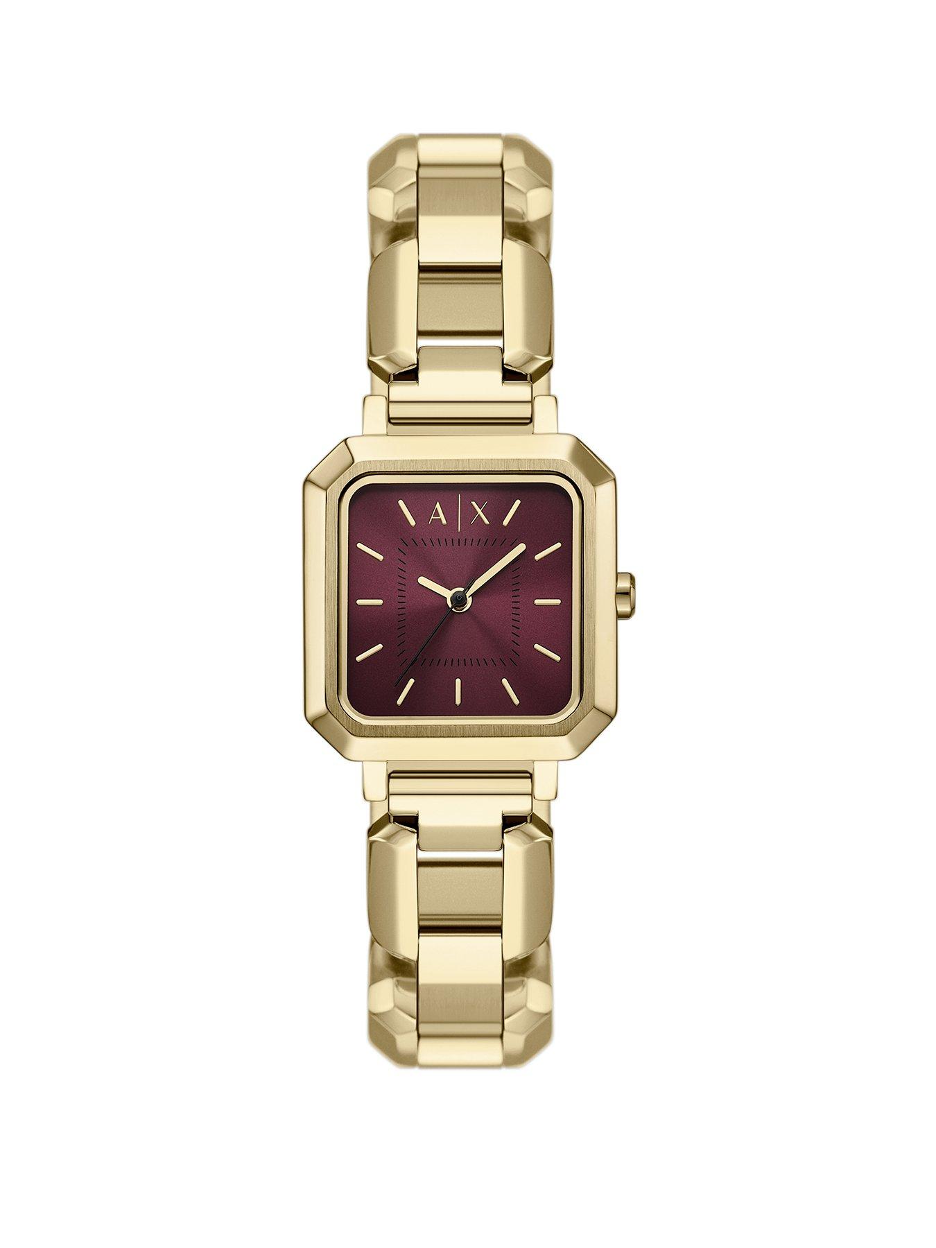 Armani Exchange Women's Three-Hand Gold-Tone Stainless Steel Watch, AX5734