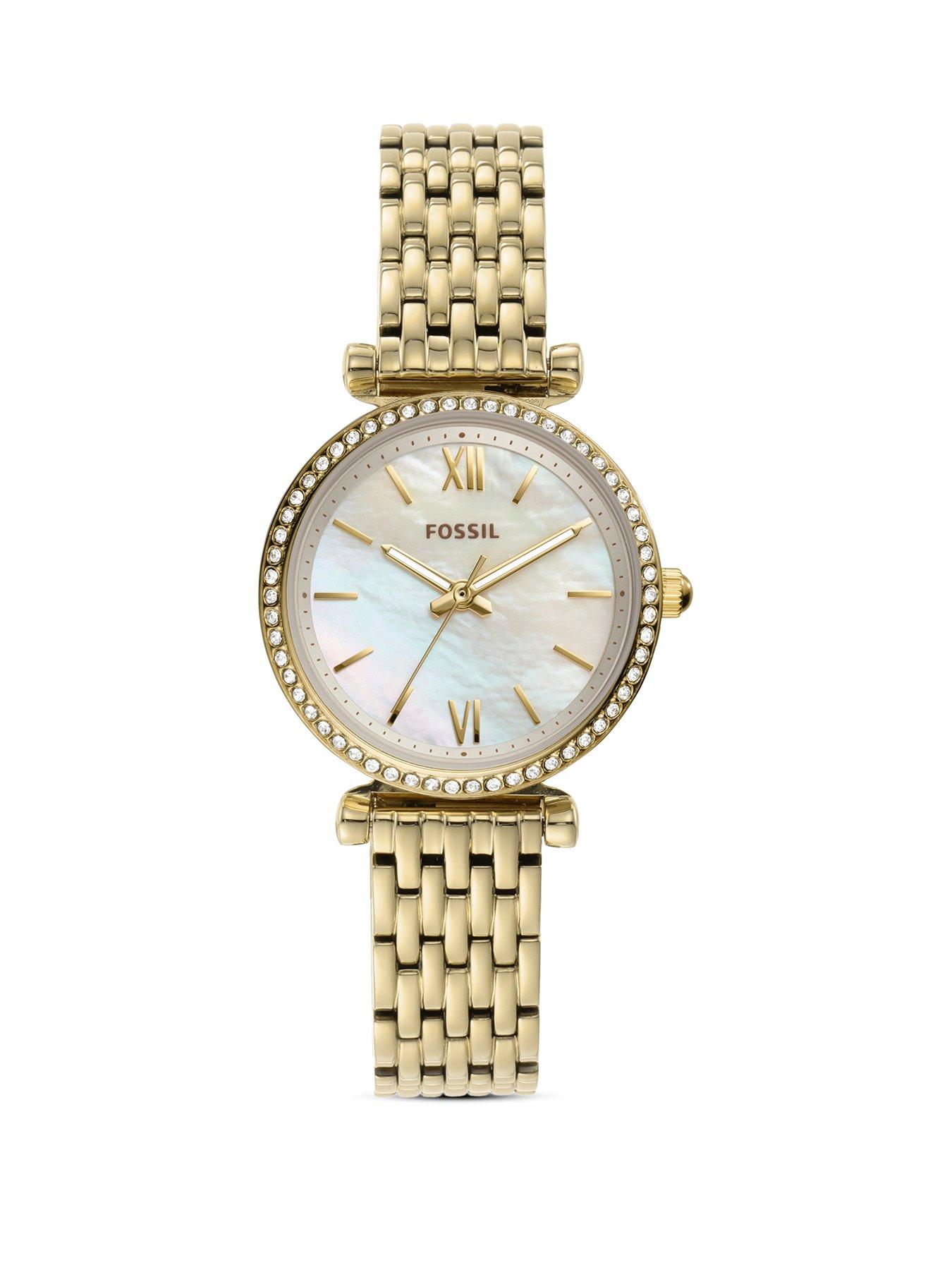 Fossil Women's Carlie Three-Hand, Gold-Tone Stainless Steel Watch, ES4735