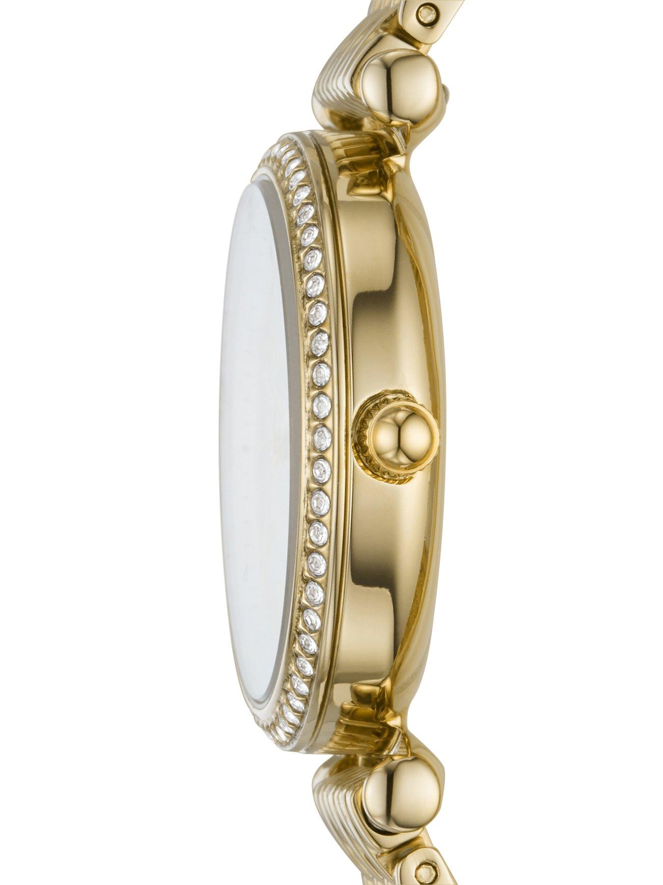 Fossil Women's Carlie Three-Hand, Gold-Tone Stainless Steel Watch ...