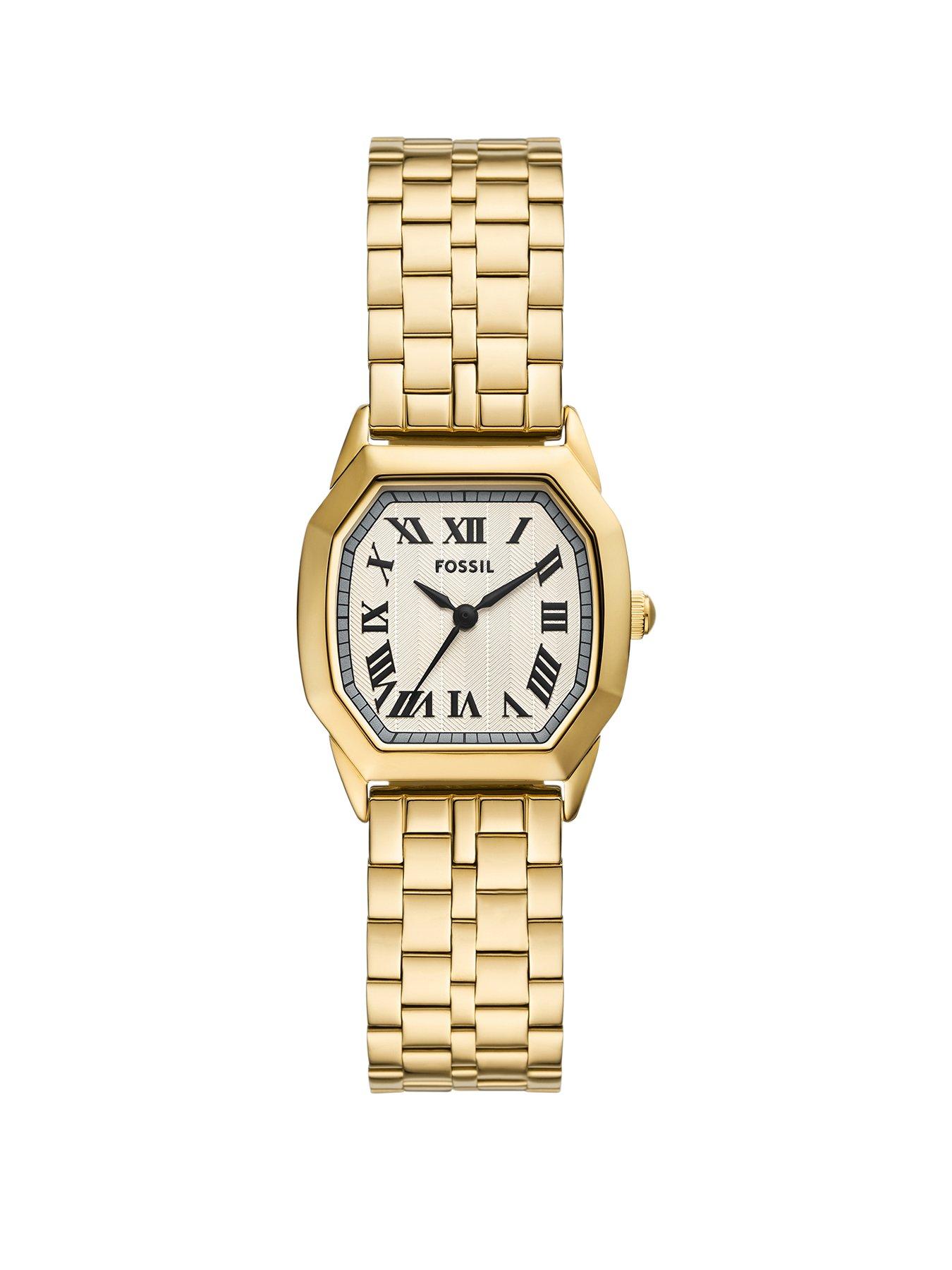 Fossil Women's Harlow Three-Hand, Gold-Tone Stainless Steel Watch, ES5361