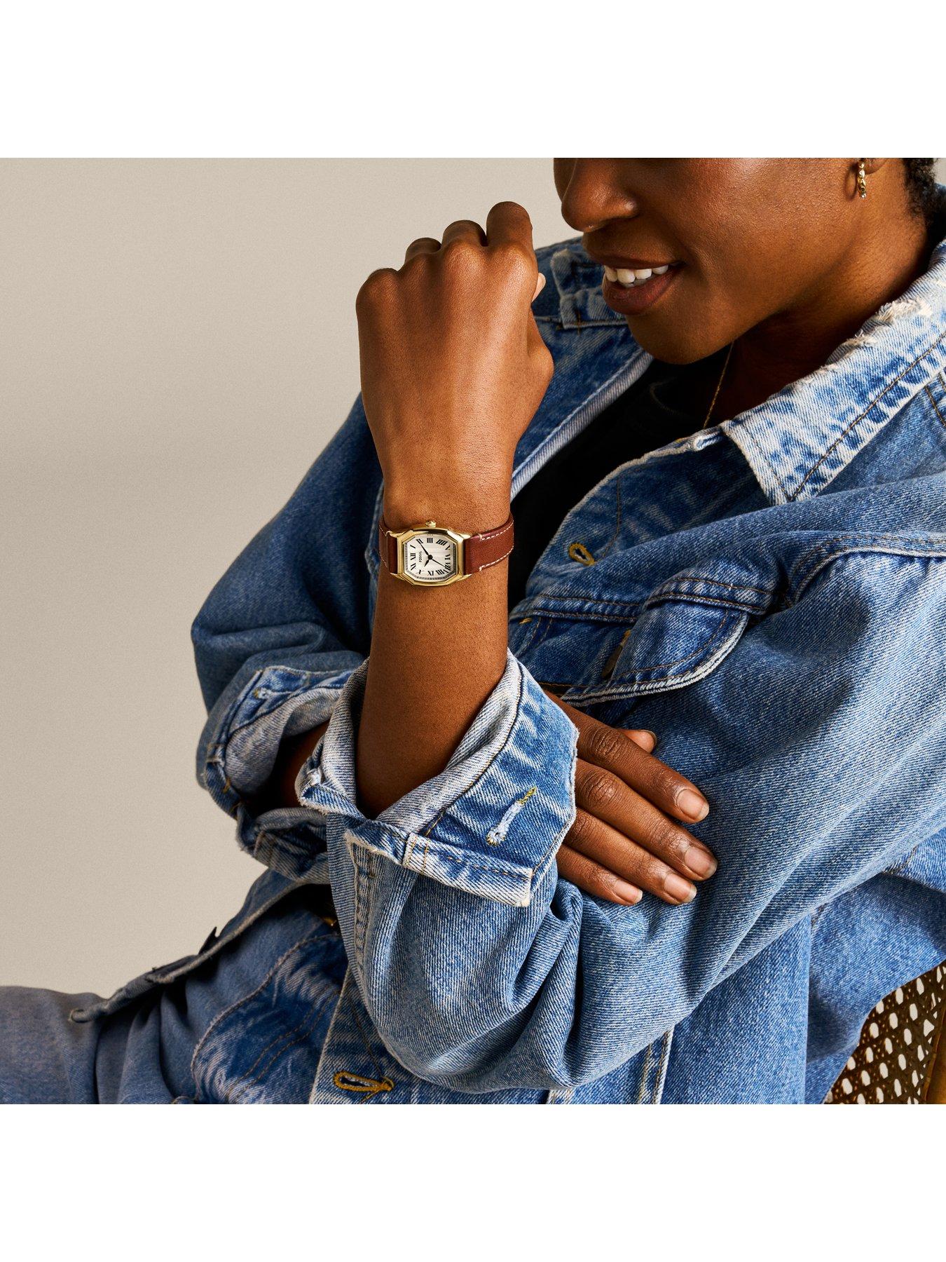 Fossil Women's Harlow Three-Hand, Gold-Tone Stainless Steel Watch ...