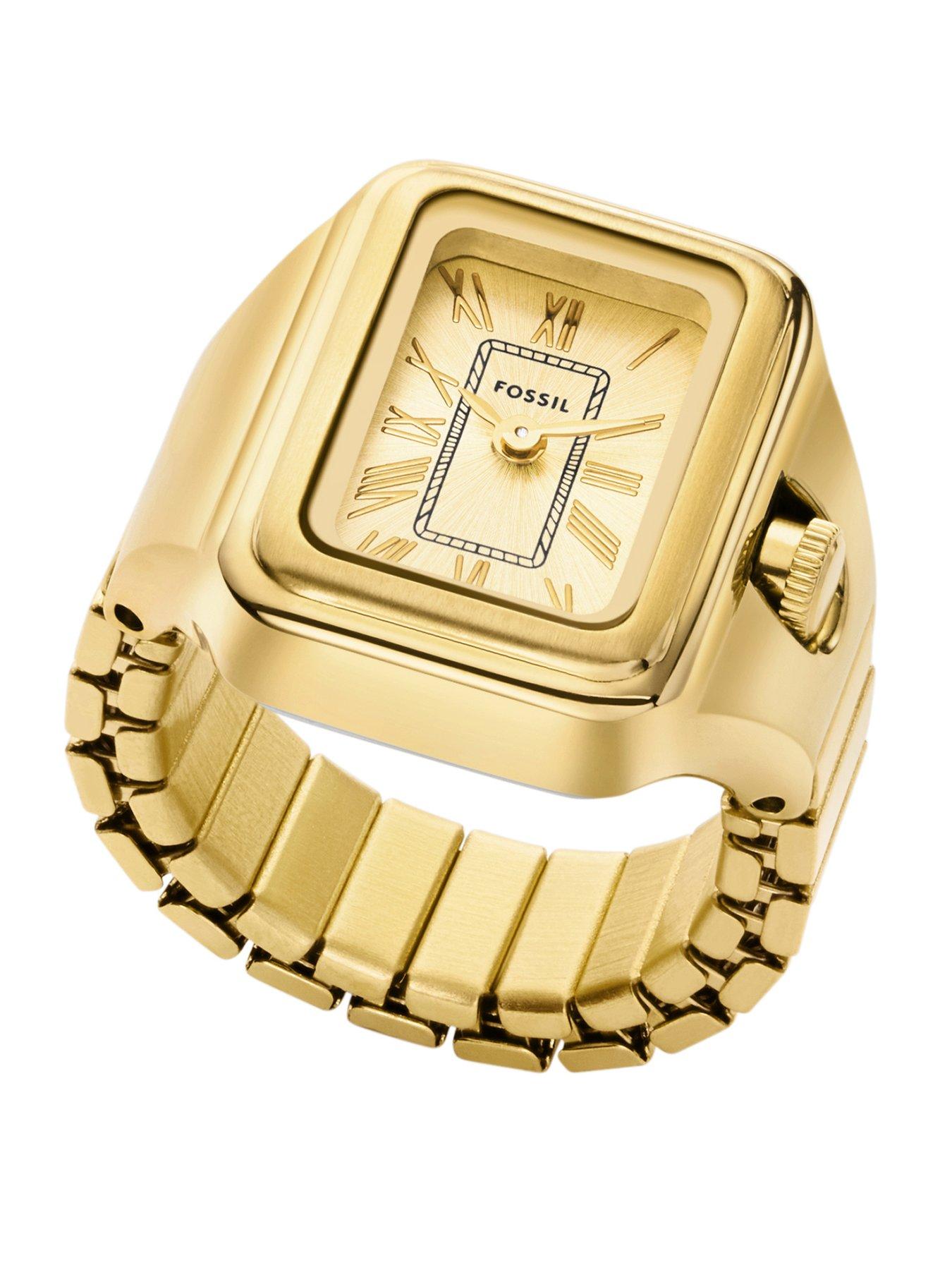 Fossil Women's Raquel Watch Ring Two-Hand, Gold-Tone Stainless Steel, ES5343