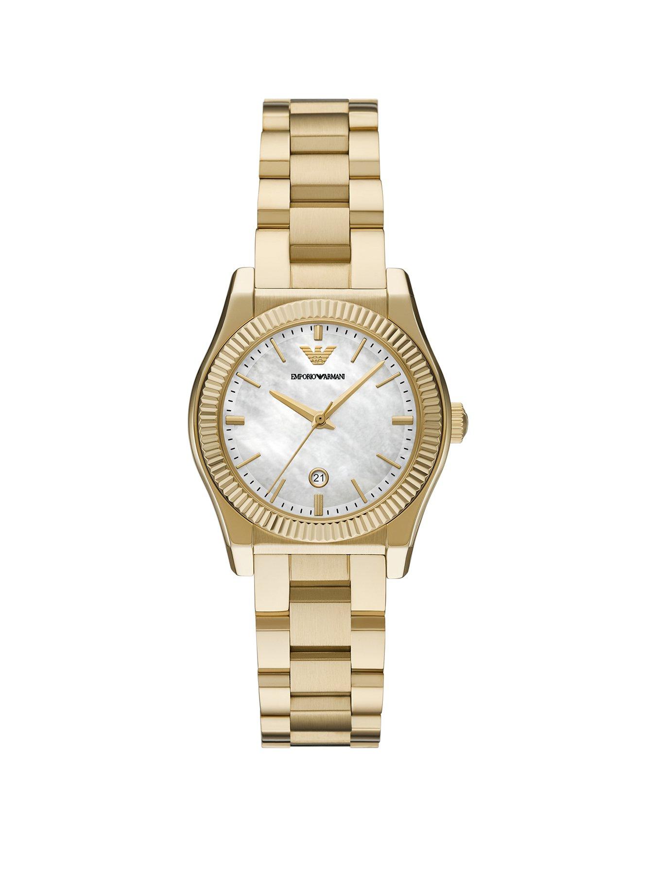 Emporio Armani Women's Three-Hand Date, -Tone Stainless Steel