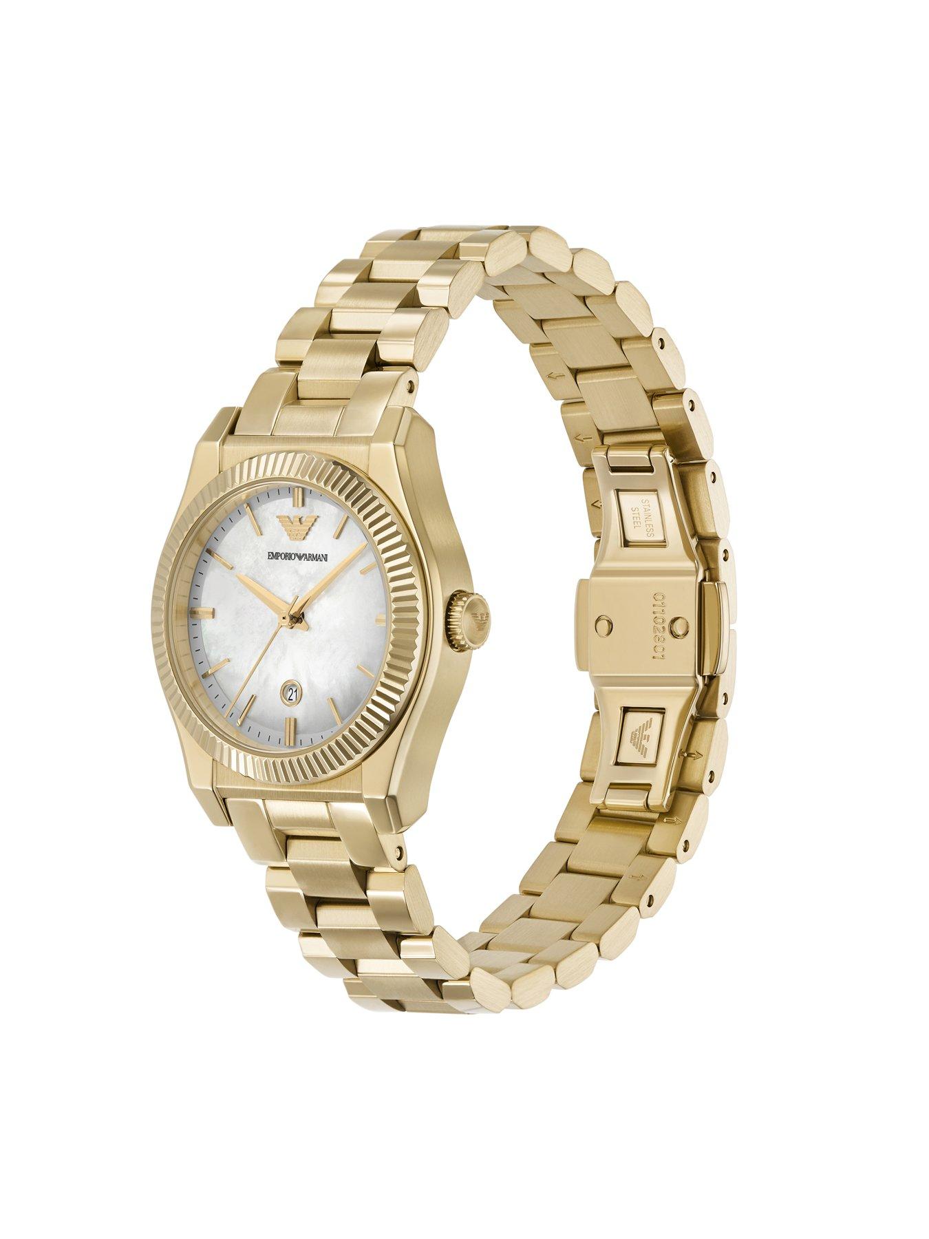 Image 2 of 6 of Emporio Armani Women's Three-Hand Date, -Tone Stainless Steel Watch, Ar11657 - Gold