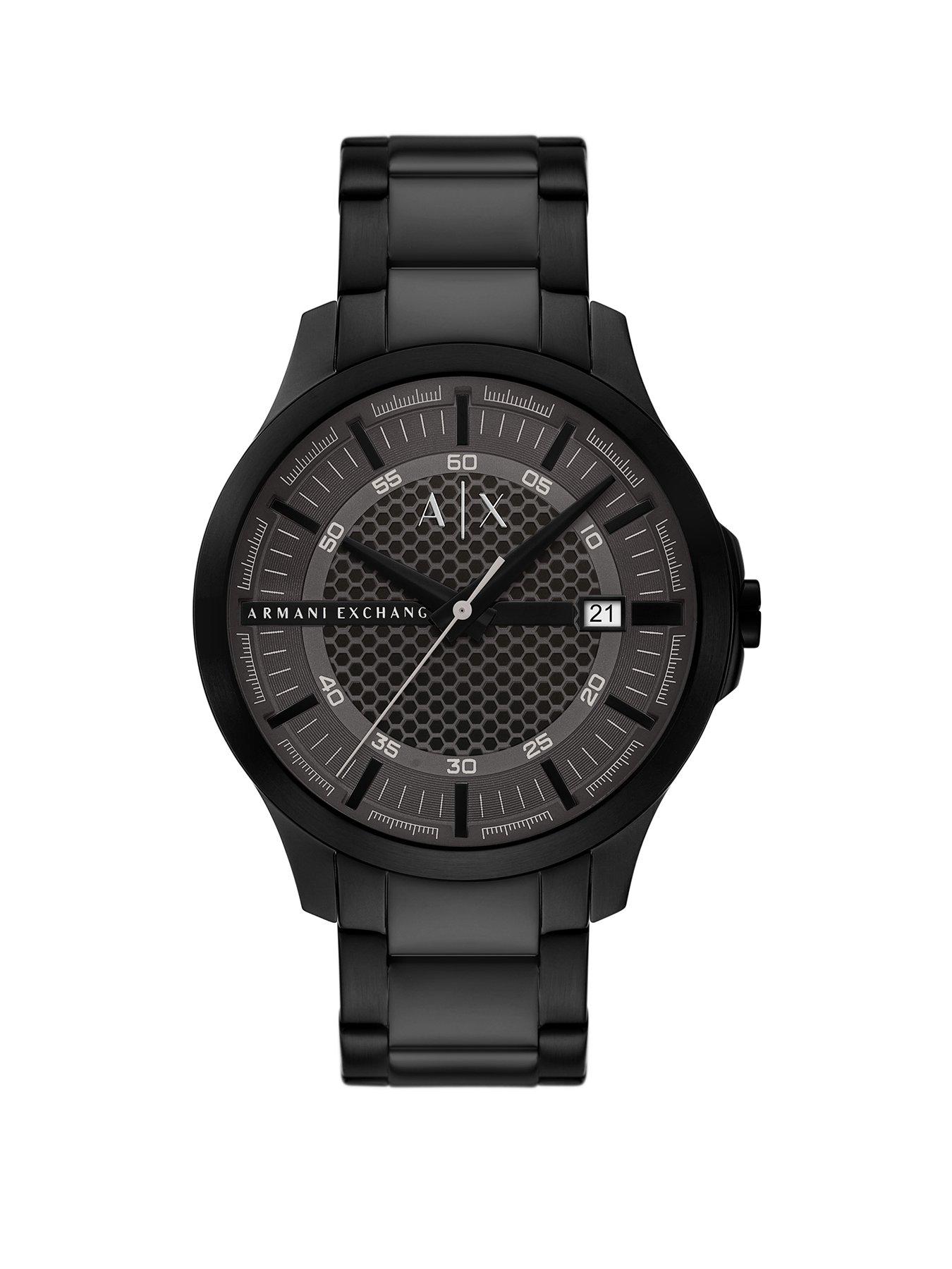 undefined Men's 3 -Hand Date Stainless Steel Watch Ax2464 - Black