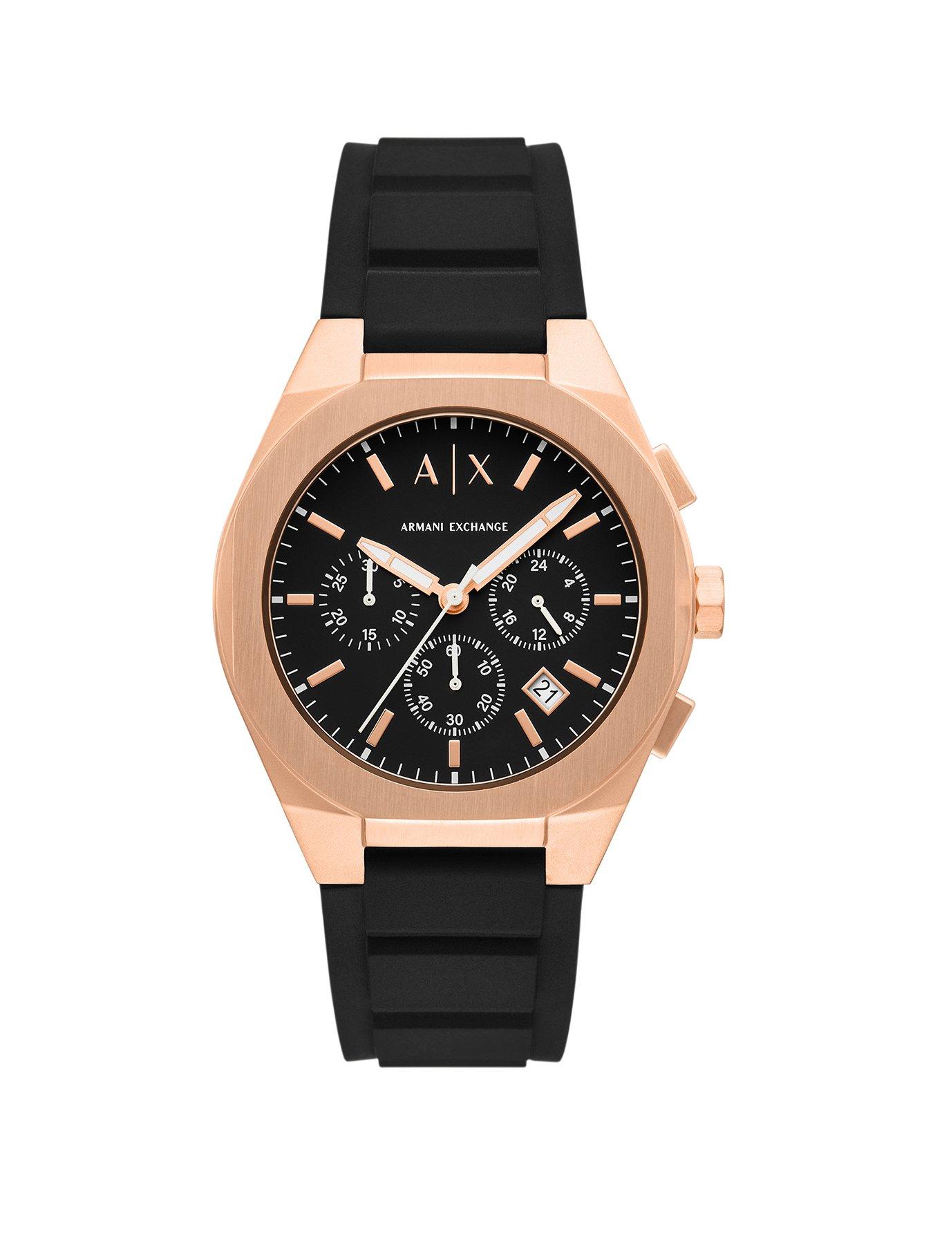 Armani Exchange Men's Sync Chronograph Silicone Watch, Ax4190 - Black